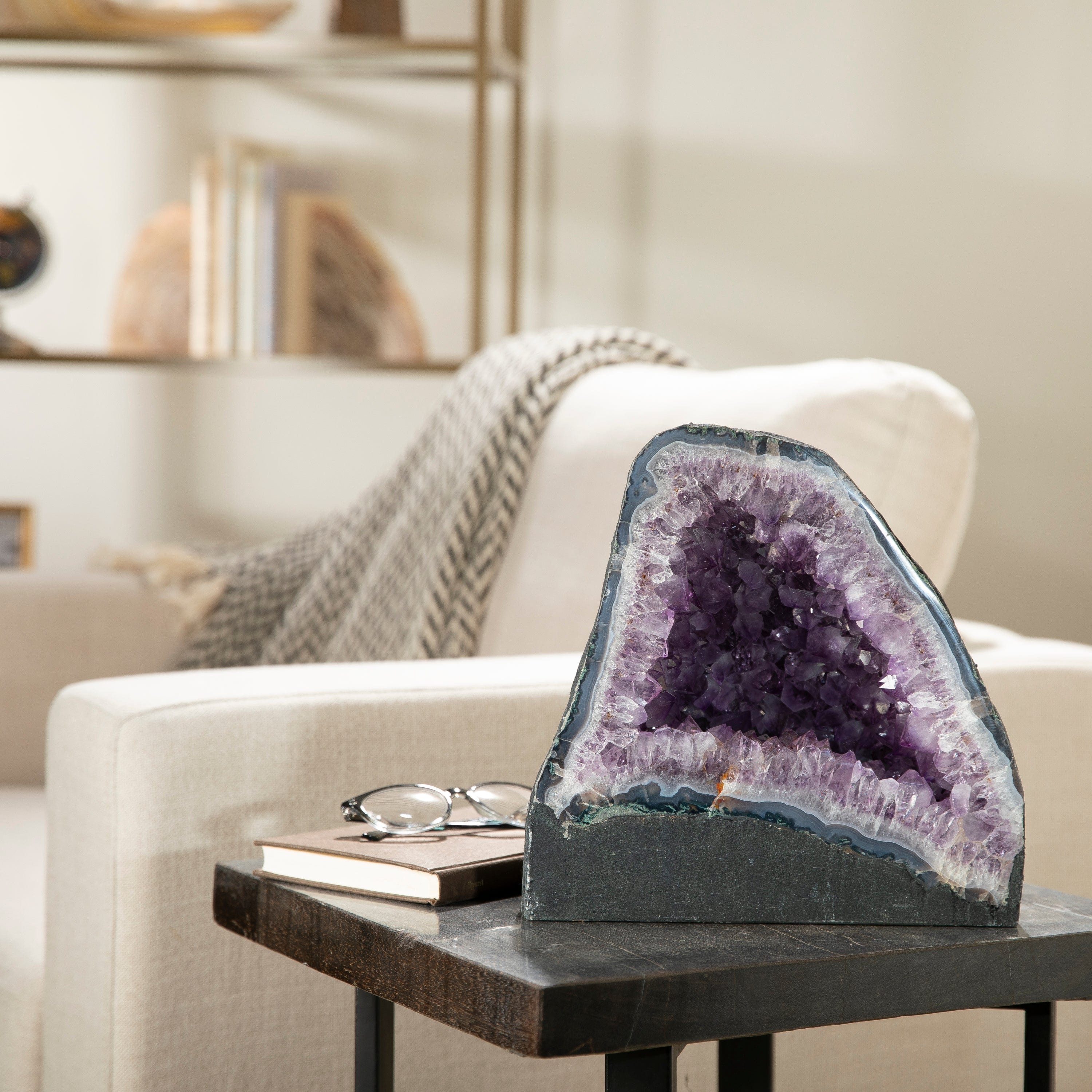 Kalifano Amethyst Amethyst Geode Cathedral from Brazil - 11" / 30 lbs BAG2600.009
