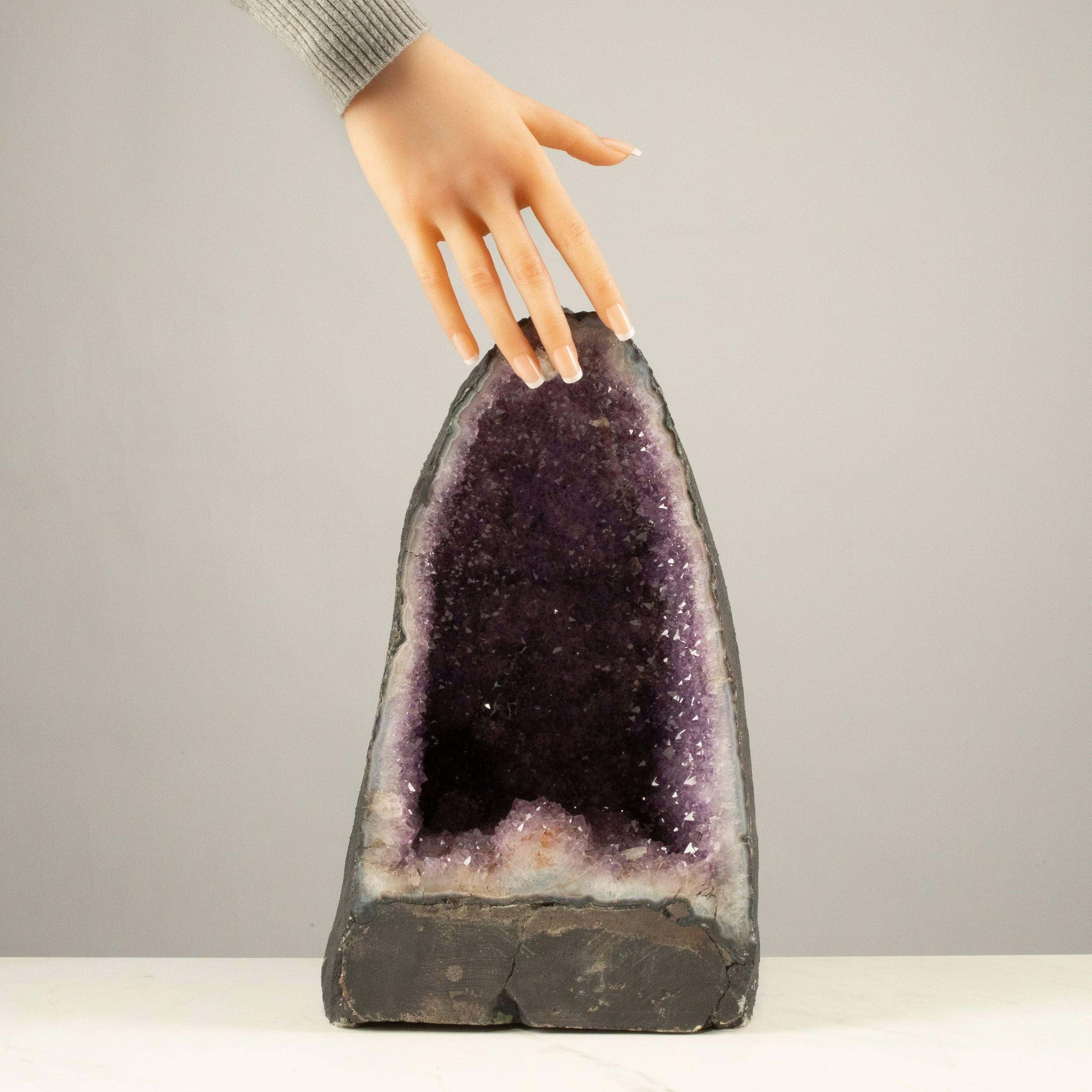 Kalifano Amethyst Amethyst Geode Cathedral from Brazil - 13" / 30 lbs BAG3600.021