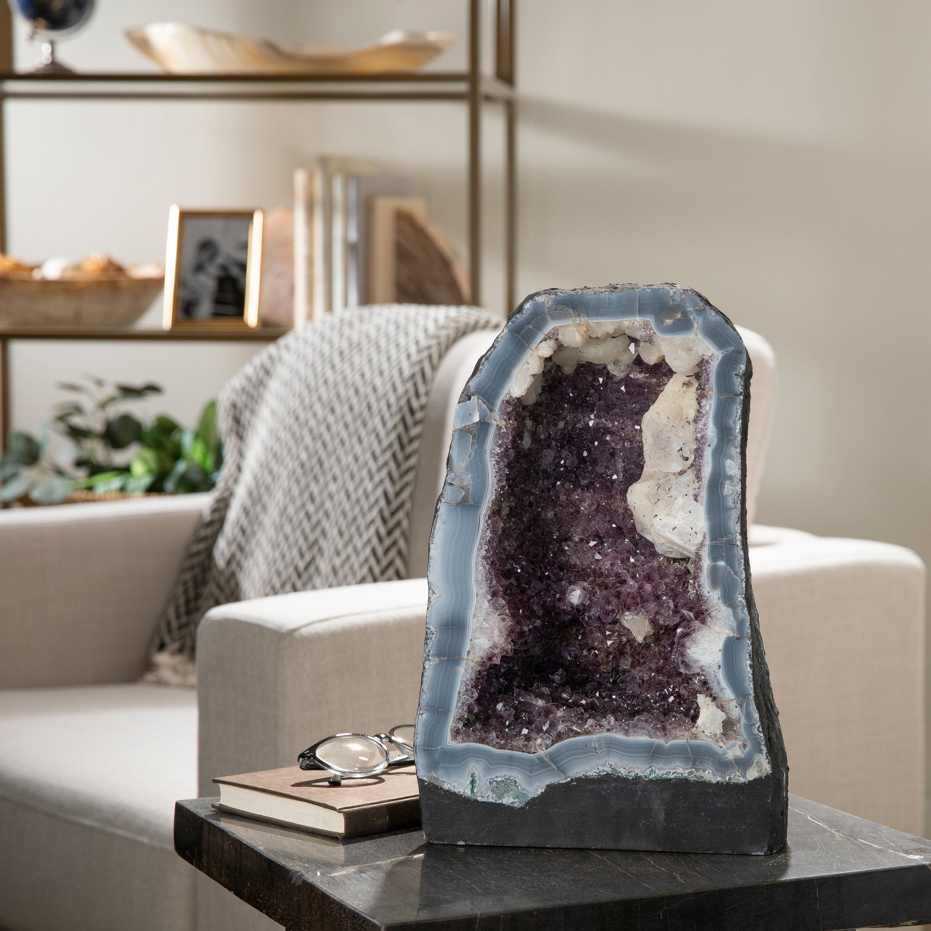 Kalifano Amethyst Amethyst Geode Cathedral from Brazil - 14" / 31.7lbs BAG5000.004