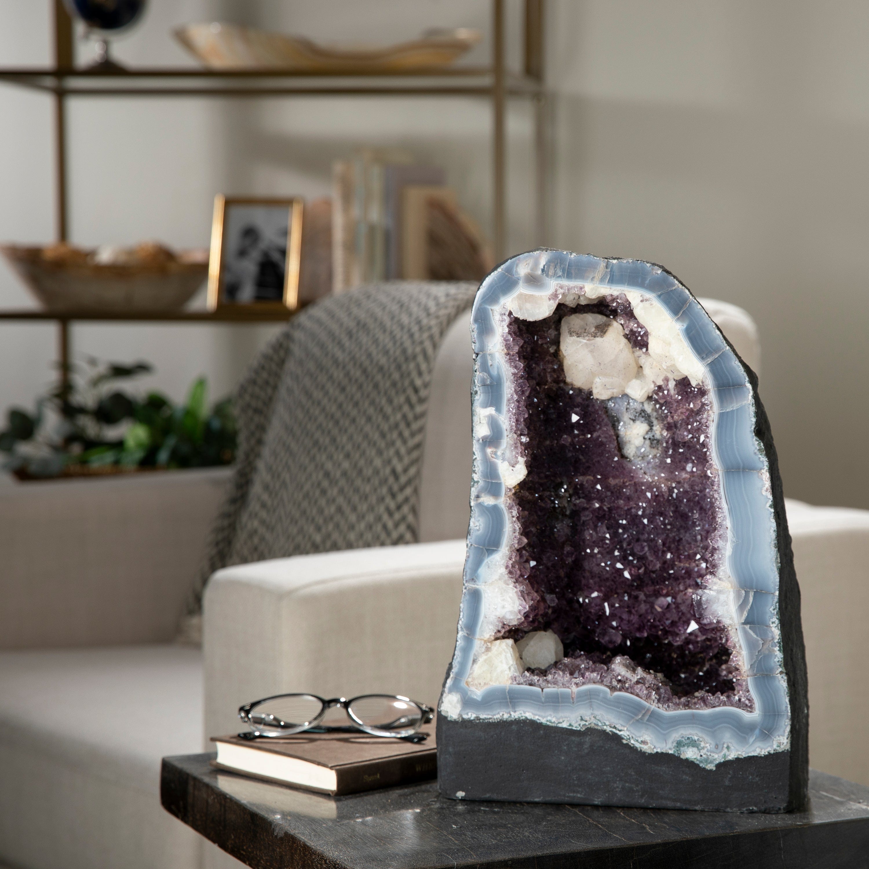 Kalifano Amethyst Amethyst Geode Cathedral from Brazil - 14" / 35.6lbs BAG5000.006