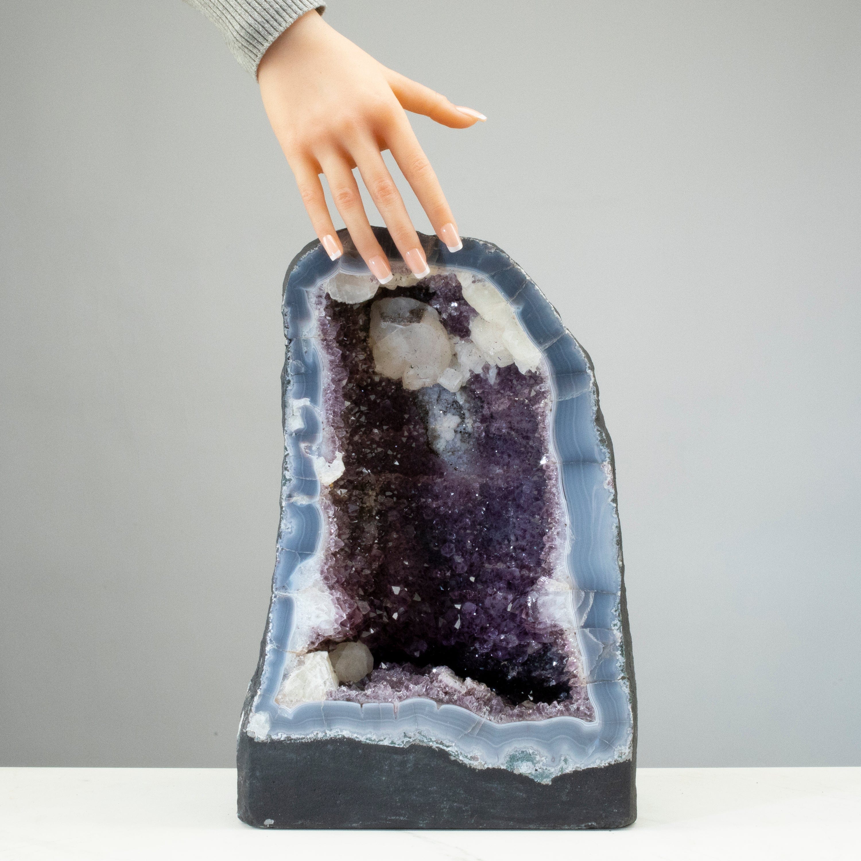 Kalifano Amethyst Amethyst Geode Cathedral from Brazil - 14" / 35.6lbs BAG5000.006