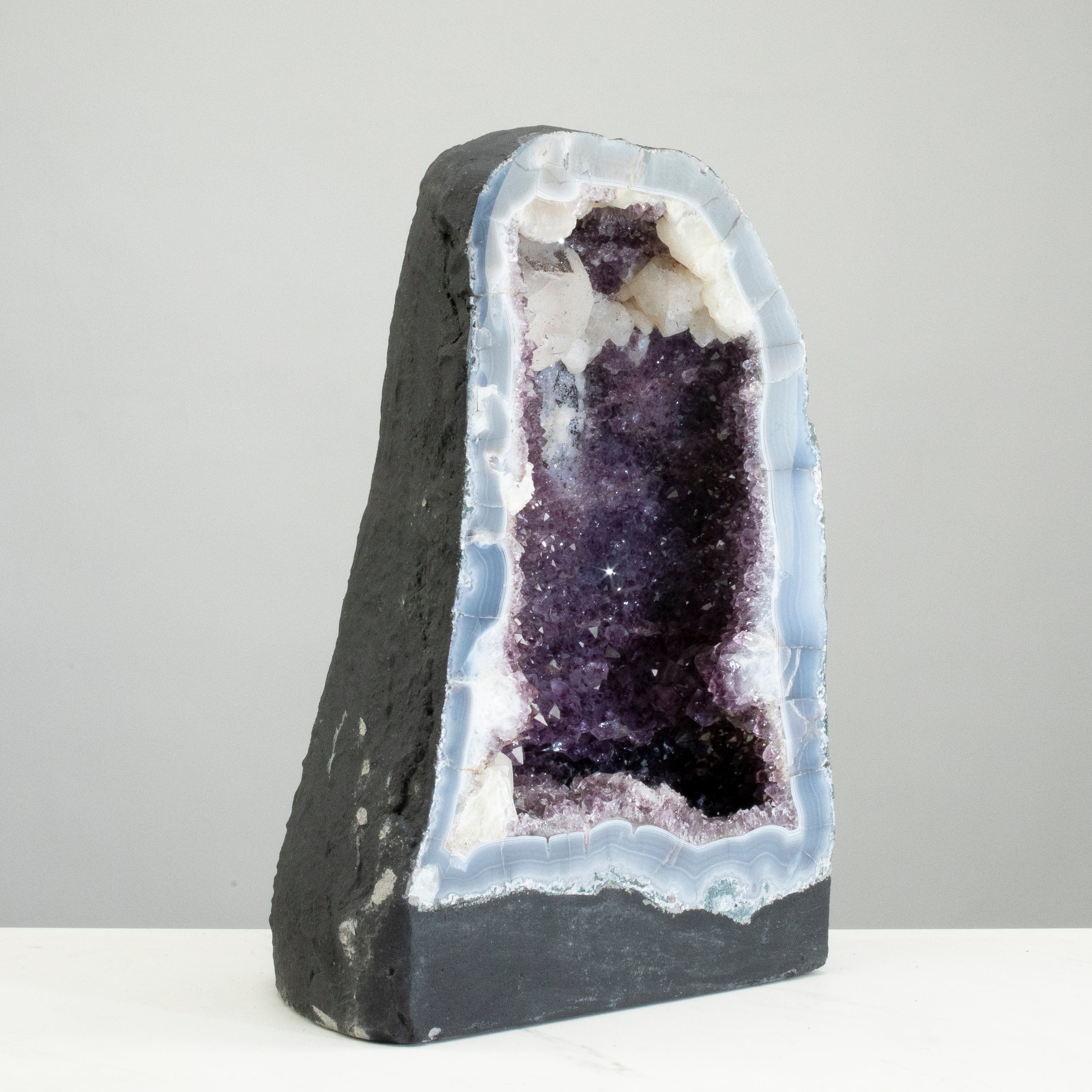 Kalifano Amethyst Amethyst Geode Cathedral from Brazil - 14" / 35.6lbs BAG5000.006