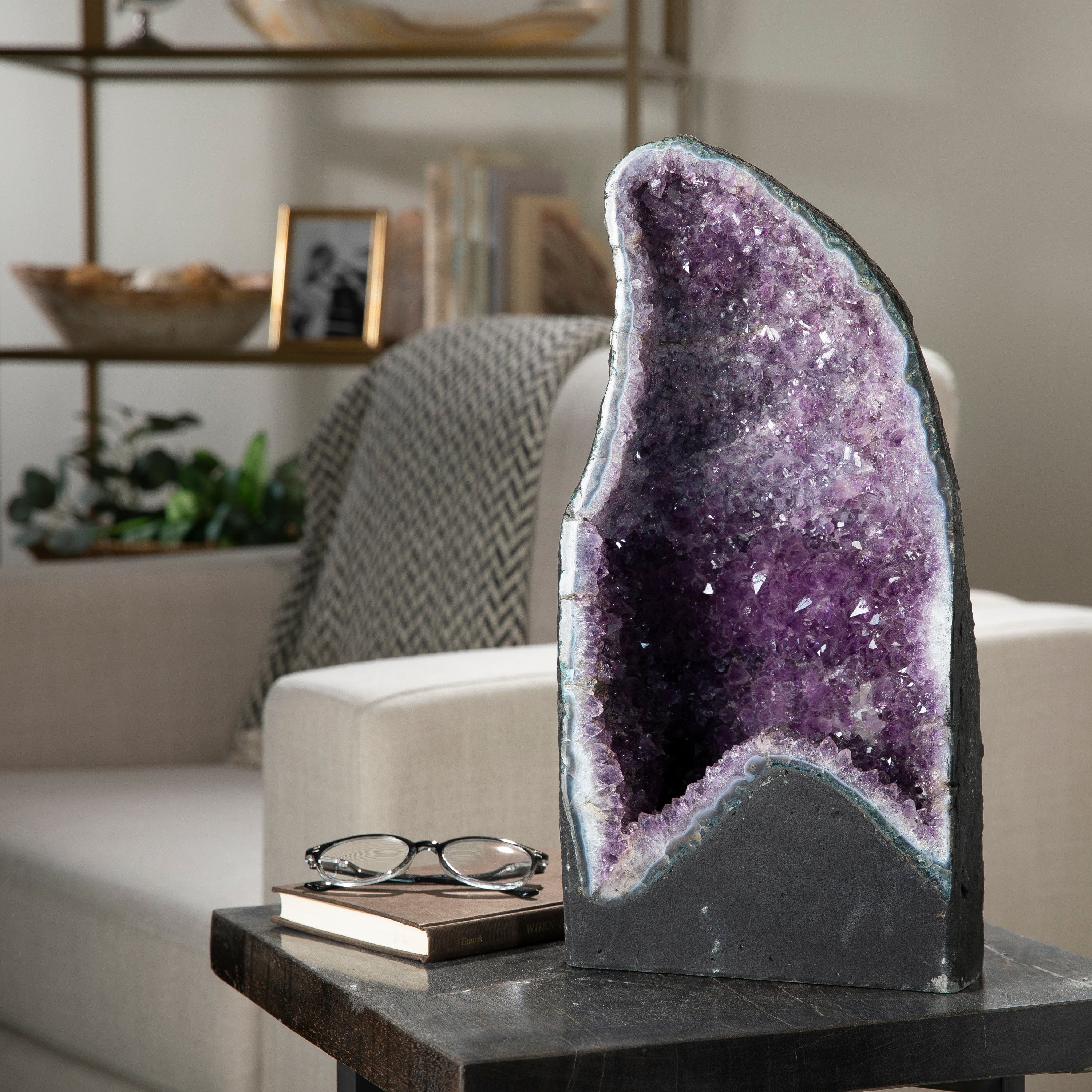 Kalifano Amethyst Amethyst Geode Cathedral from Brazil - 17" / 33lbs BAG5200.005