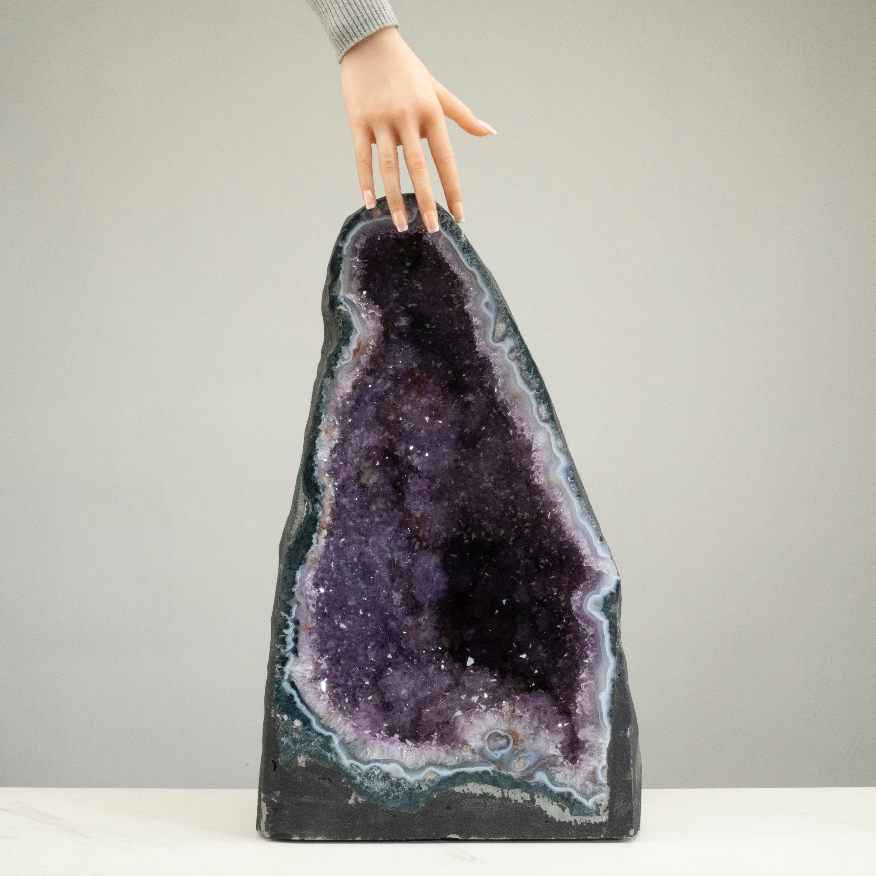 Kalifano Amethyst Amethyst Geode Cathedral from Brazil - 21" / 75 lbs BAG78000.008