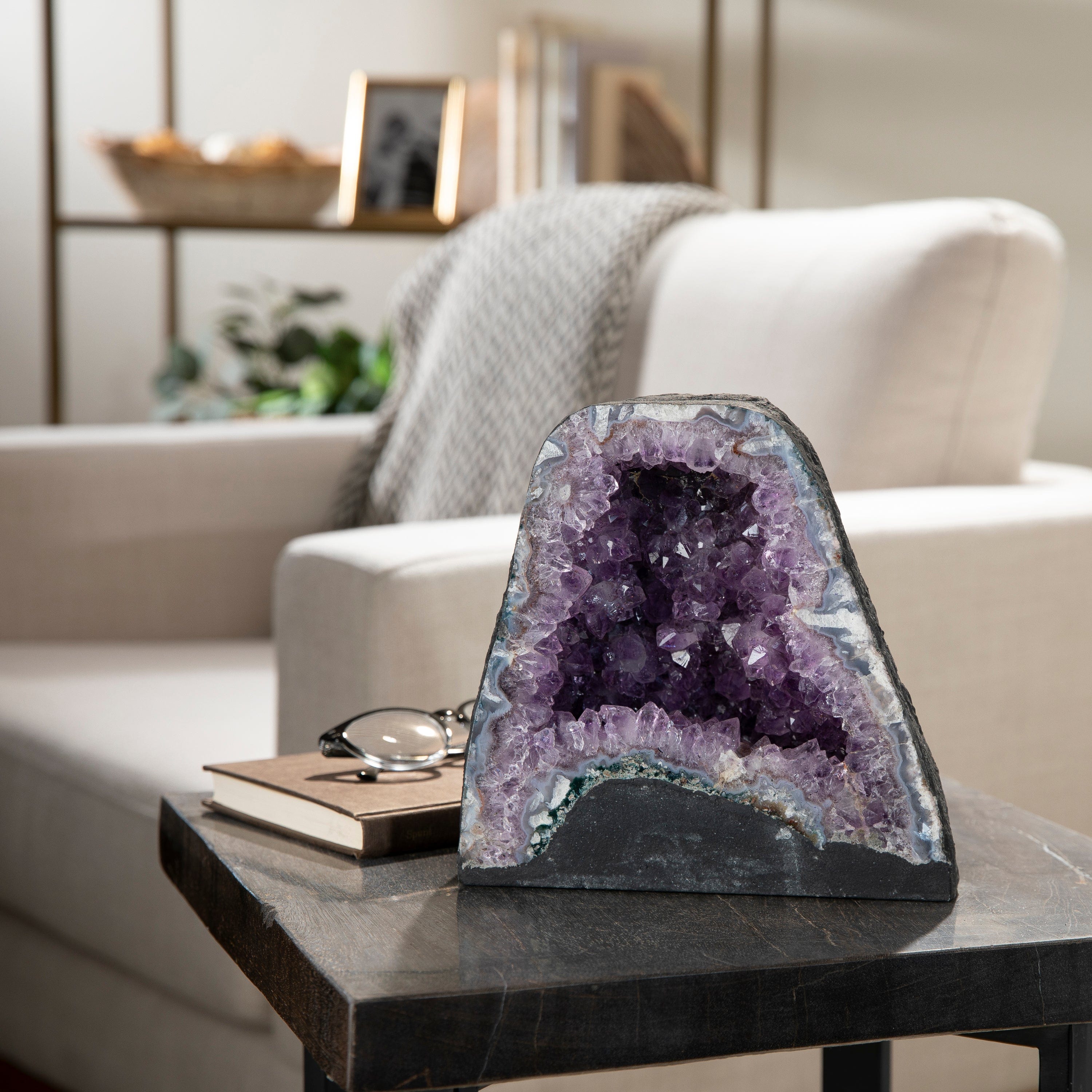 Kalifano Amethyst Amethyst Geode Cathedral from Brazil - 8" / 14.1lbs BAG1800.007