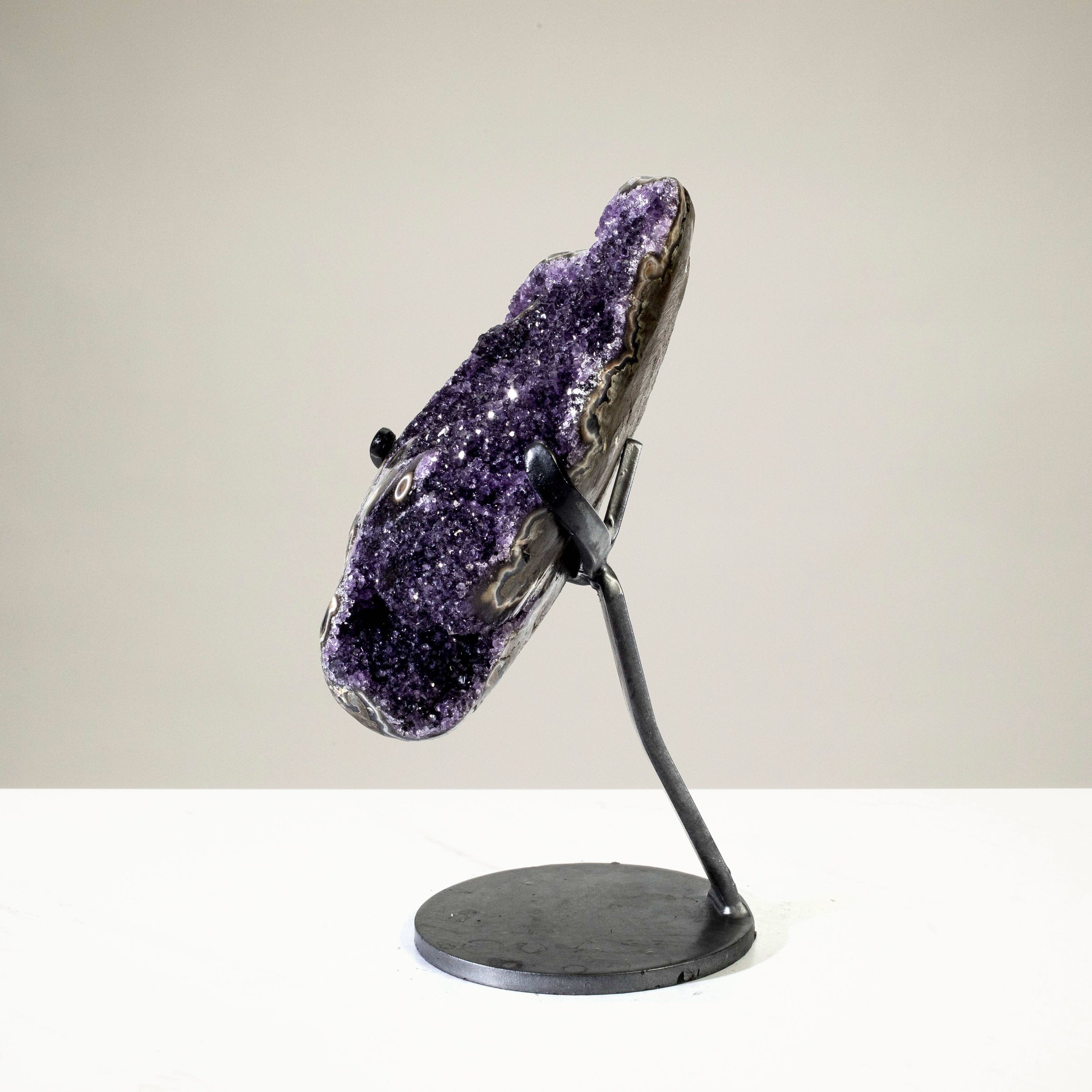 Kalifano Amethyst Uruguayan Amethyst Geode on Custom Stand - 10.8 lbs / 12 in. UAG2800.005