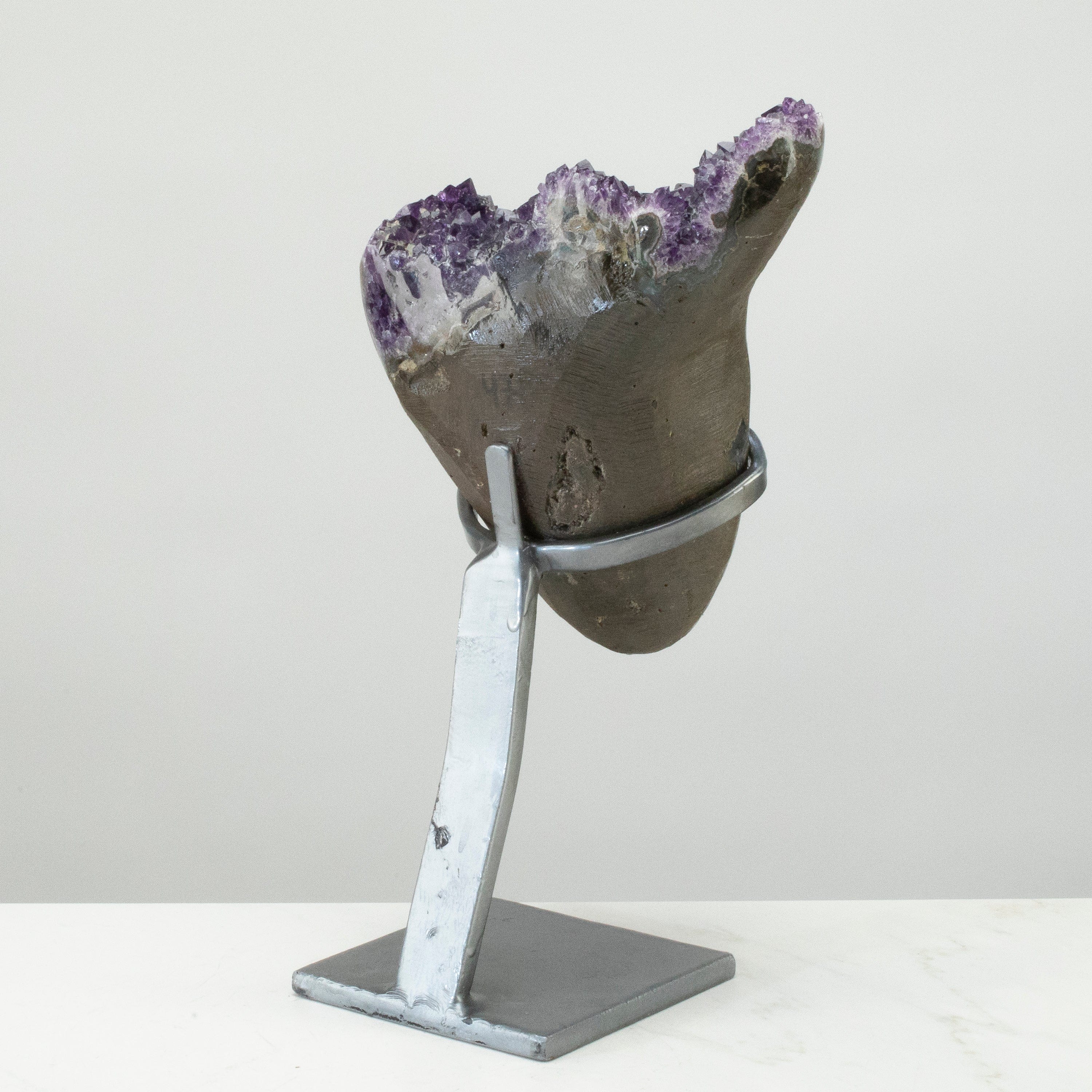 Kalifano Amethyst Uruguayan Amethyst Geode on Custom Stand - 13.5" / 13 lbs UAG6000.010