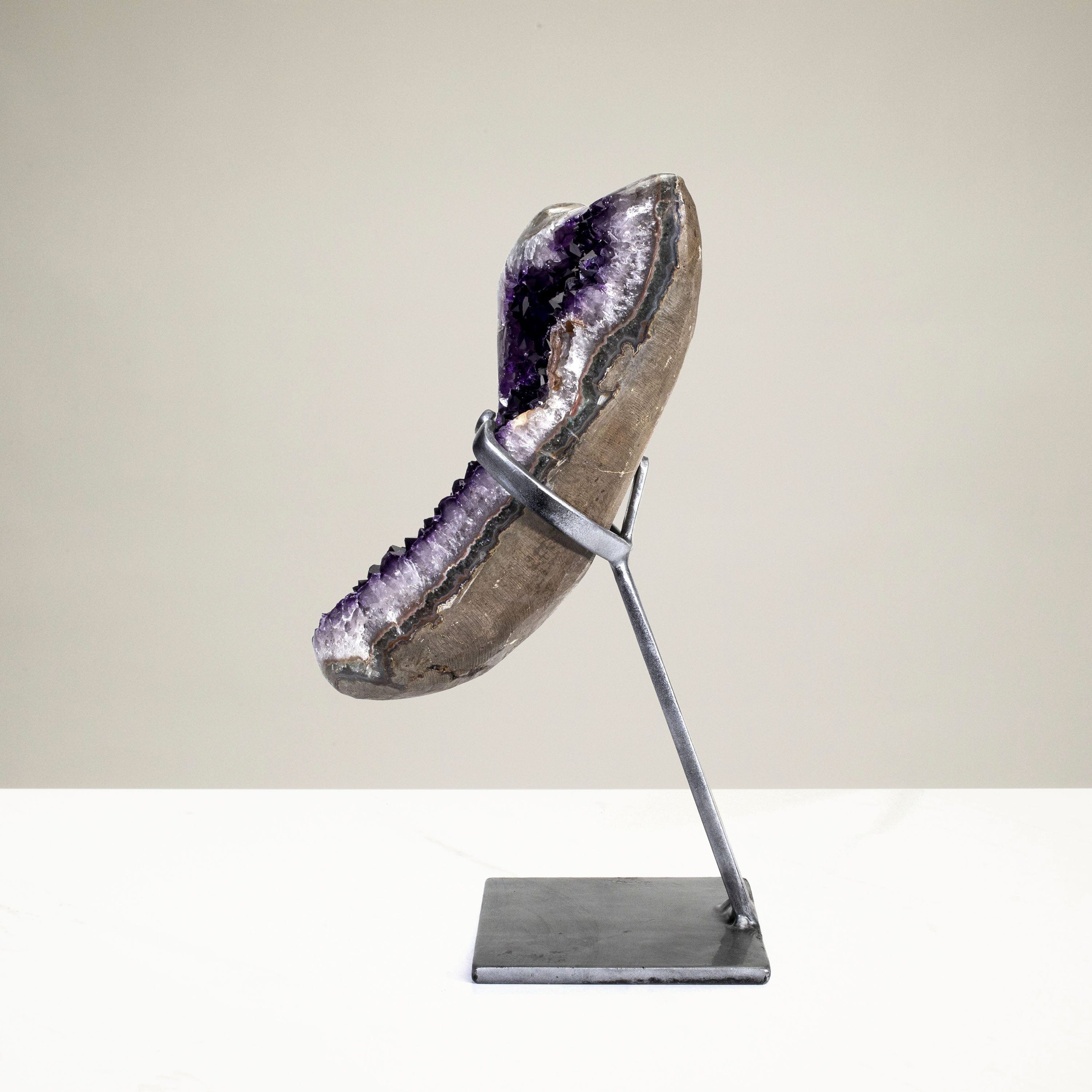 Kalifano Amethyst Uruguayan Amethyst Geode on Custom Stand - 13.7 lbs / 14 in. UAG5000.003