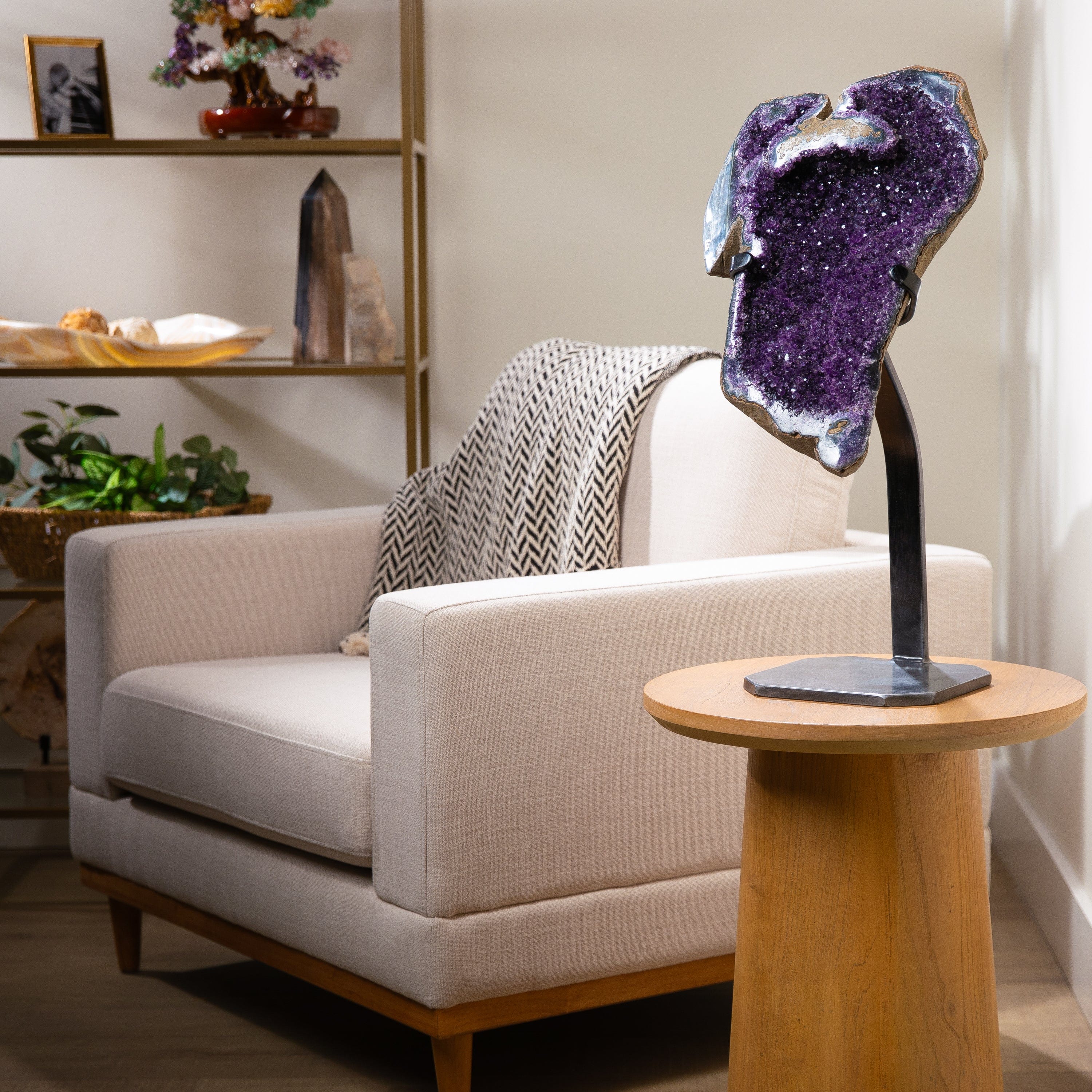 Kalifano Amethyst Uruguayan Amethyst Geode on Custom Stand - 24" / 41 lbs UAG19200.003