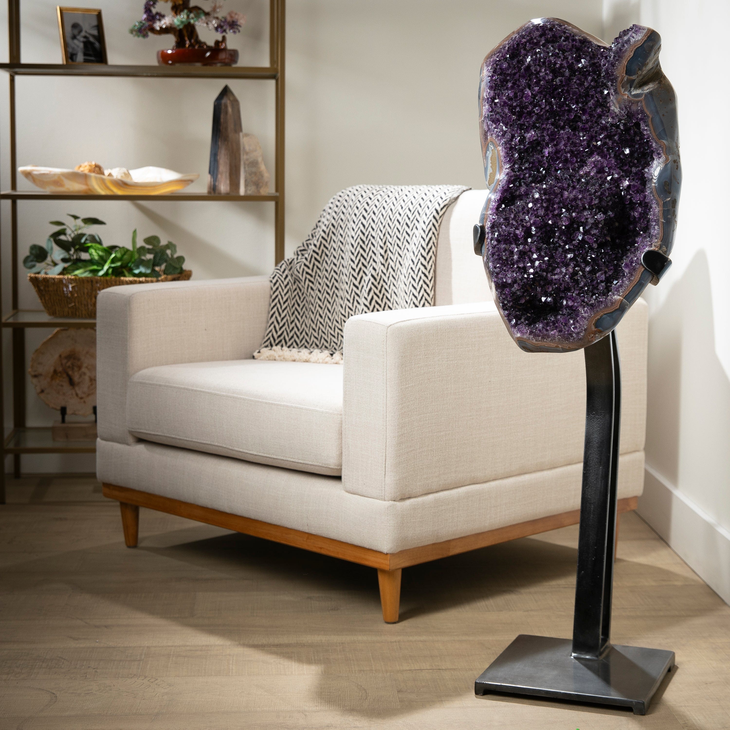 Kalifano Amethyst Uruguayan Amethyst Geode on Custom Stand - 47" / 130 lbs UAG56000.001