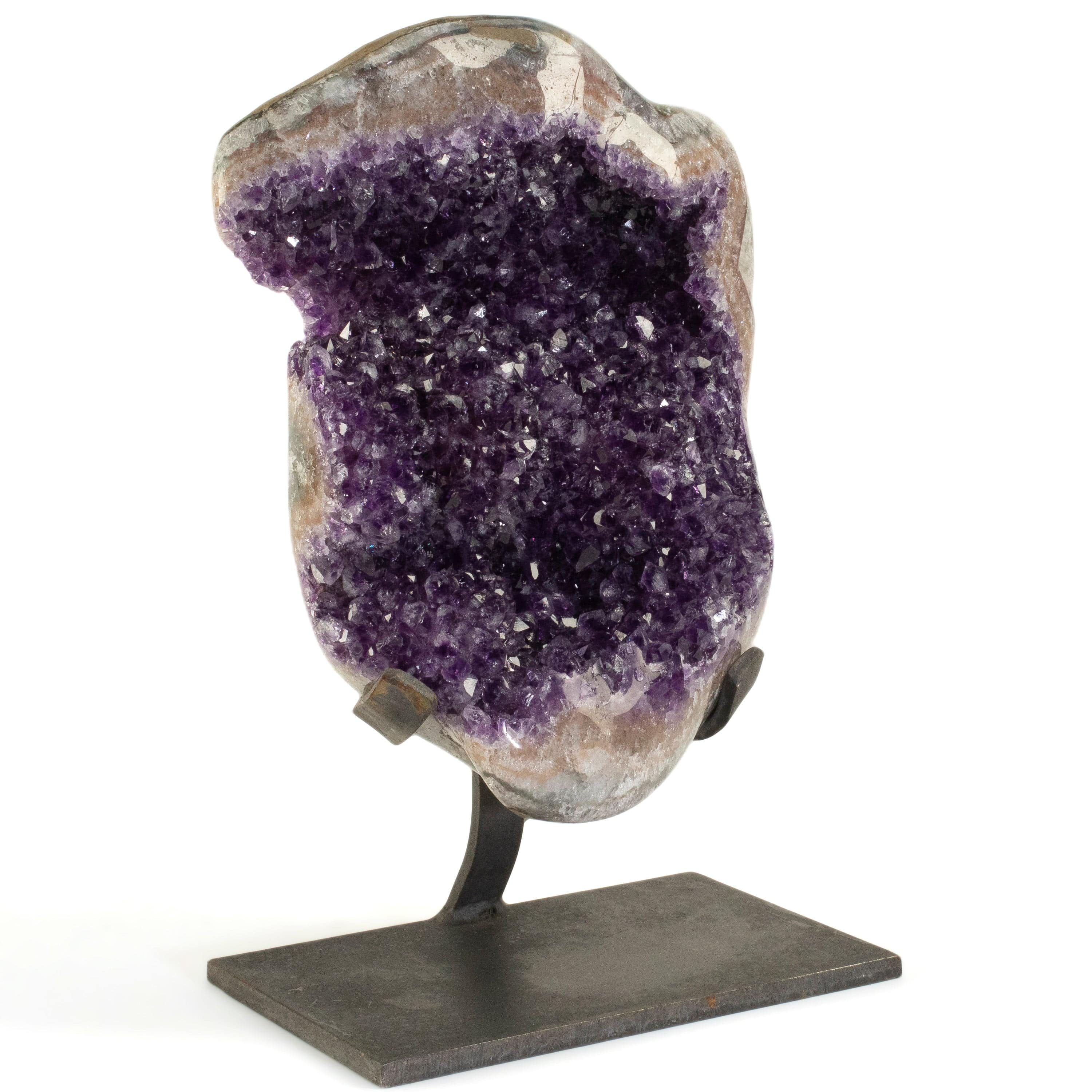 Kalifano Amethyst Uruguayan Amethyst Geode on Custom Stand - 9.6 lbs / 10.5 in. UAG4400.009