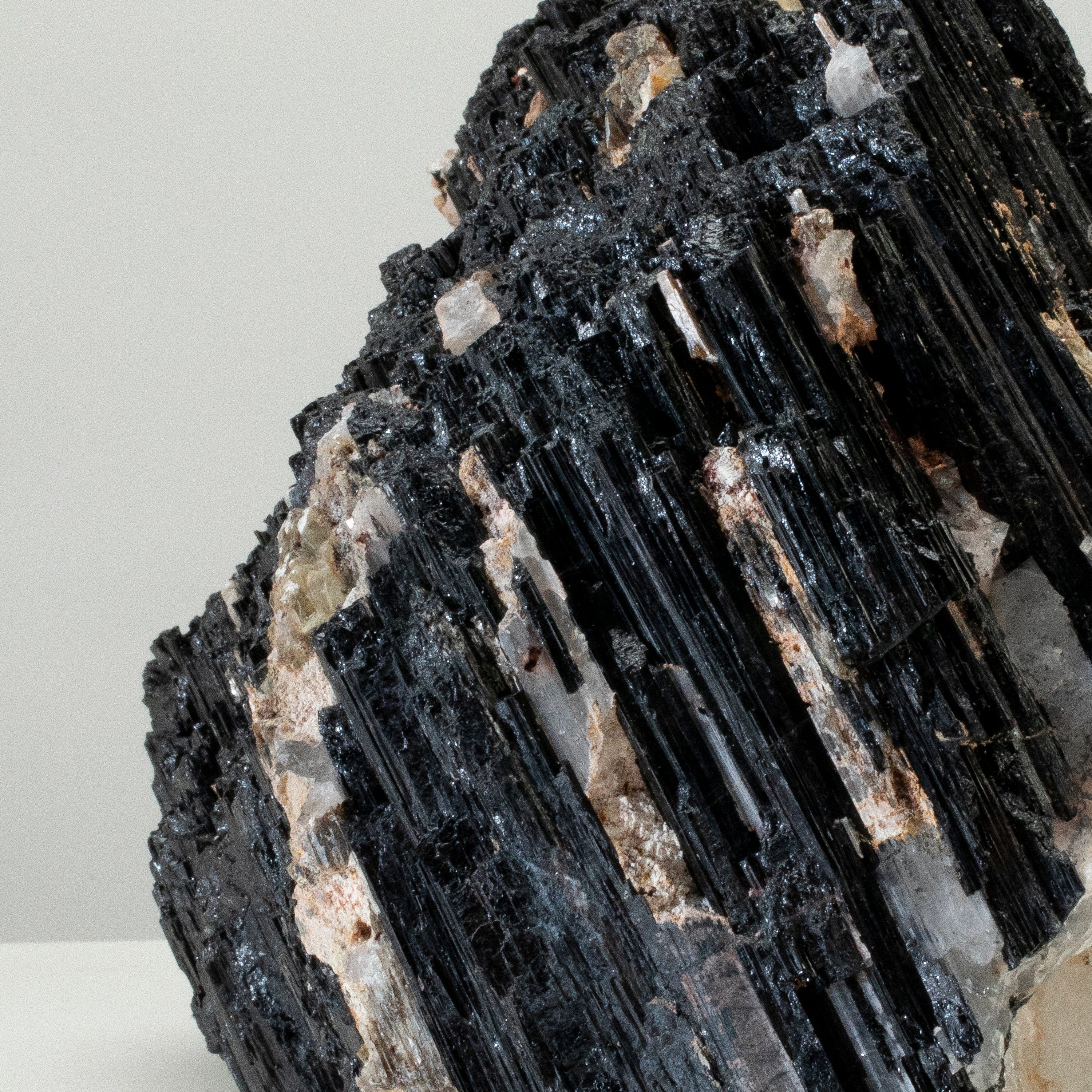 Kalifano Black Tourmaline Raw Black Tourmaline and Mica Log 10" / 24.5lbs BT1800.012