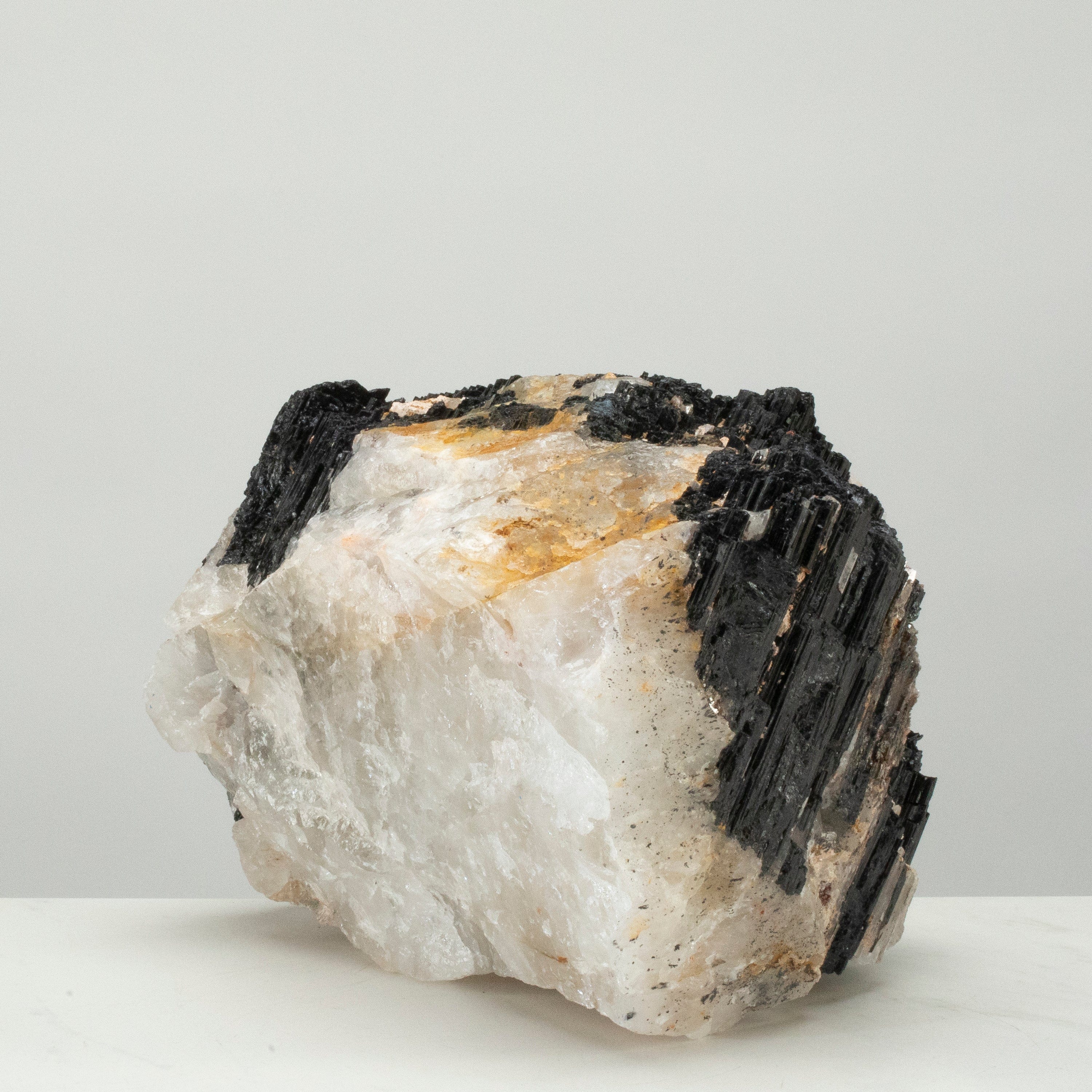 Kalifano Black Tourmaline Raw Black Tourmaline and Mica Log 10" / 24.5lbs BT1800.012