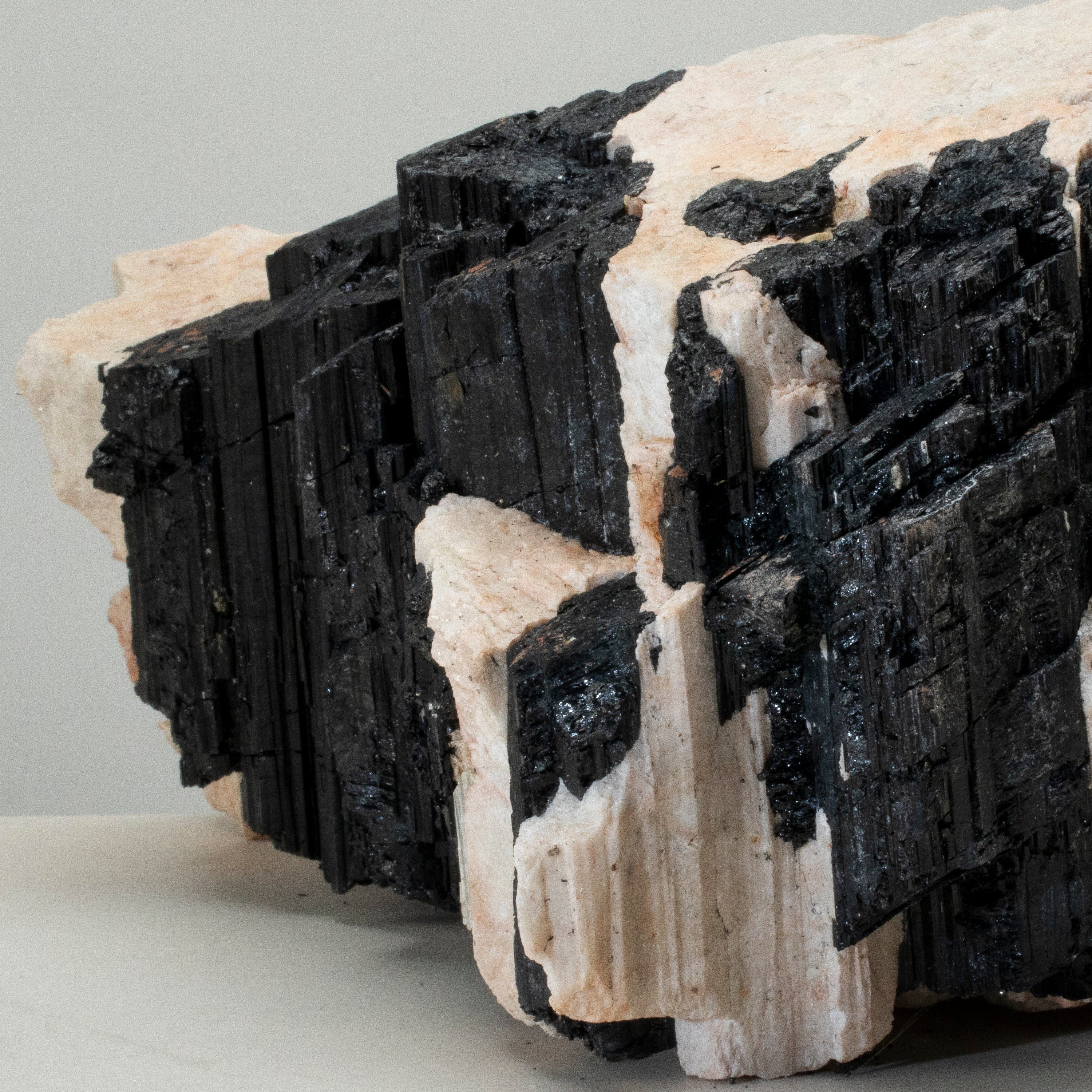 Kalifano Black Tourmaline Raw Black Tourmaline and Mica Log 12" / 26.5lbs BT1800.010