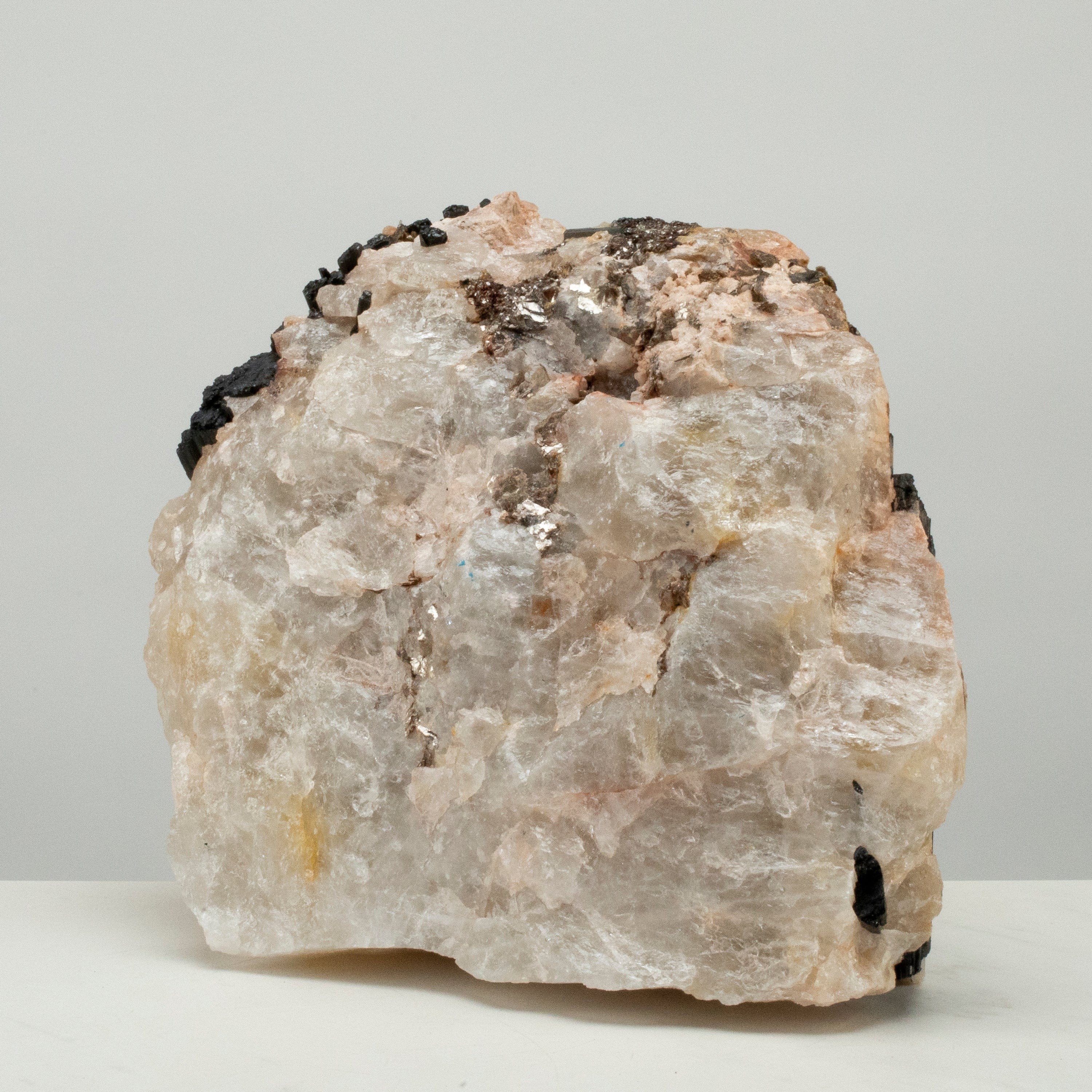 Kalifano Black Tourmaline Raw Black Tourmaline and Mica Log 12" / 29.5lbs BT1800.007