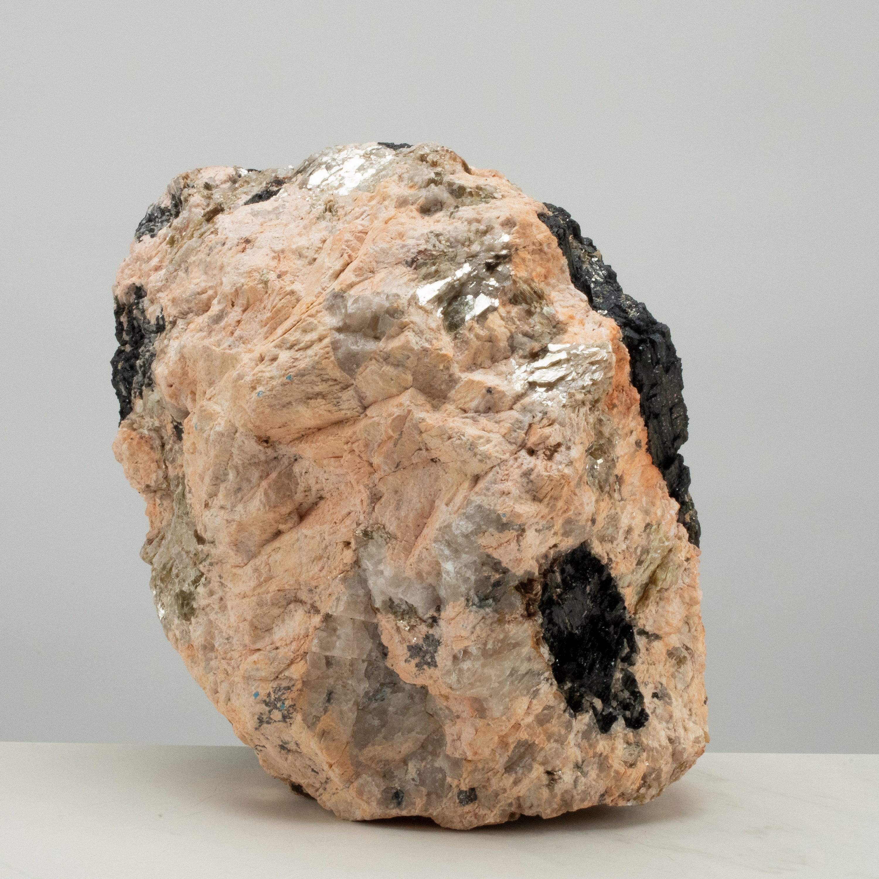 Kalifano Black Tourmaline Raw Black Tourmaline and Mica Log 12" / 37.9lbs BT2600.001