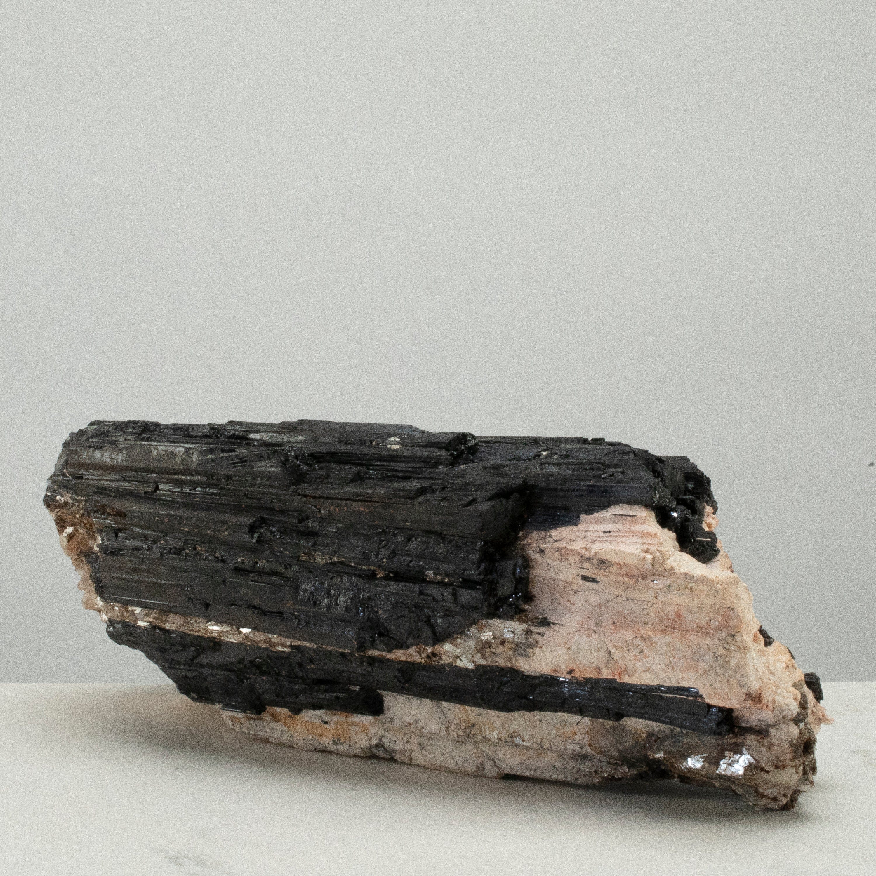 Kalifano Black Tourmaline Raw Black Tourmaline and Mica Log 15" / 27.1lbs BT2400.006
