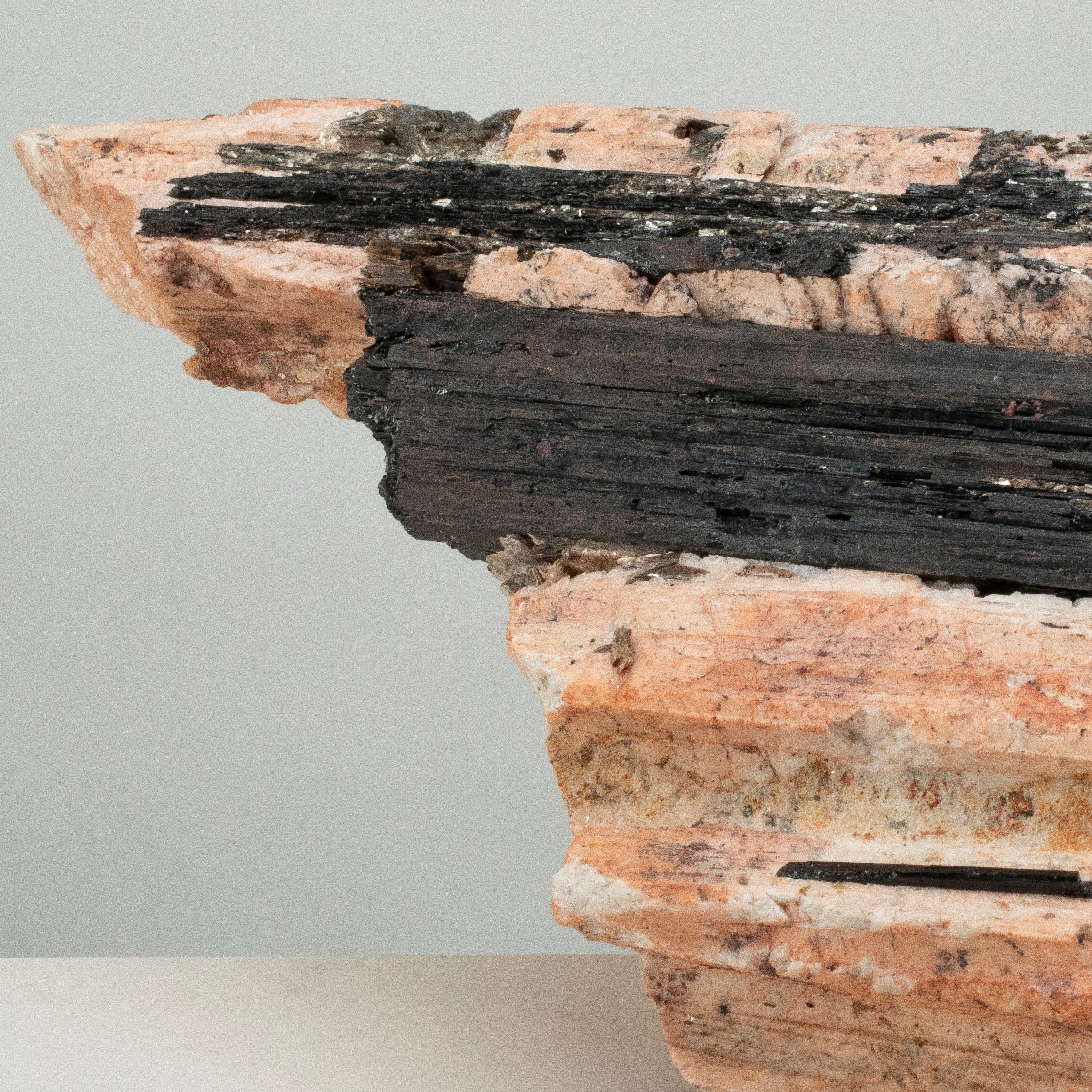Kalifano Black Tourmaline Raw Black Tourmaline and Mica Log 17" / 26.5lbs BT1800.009
