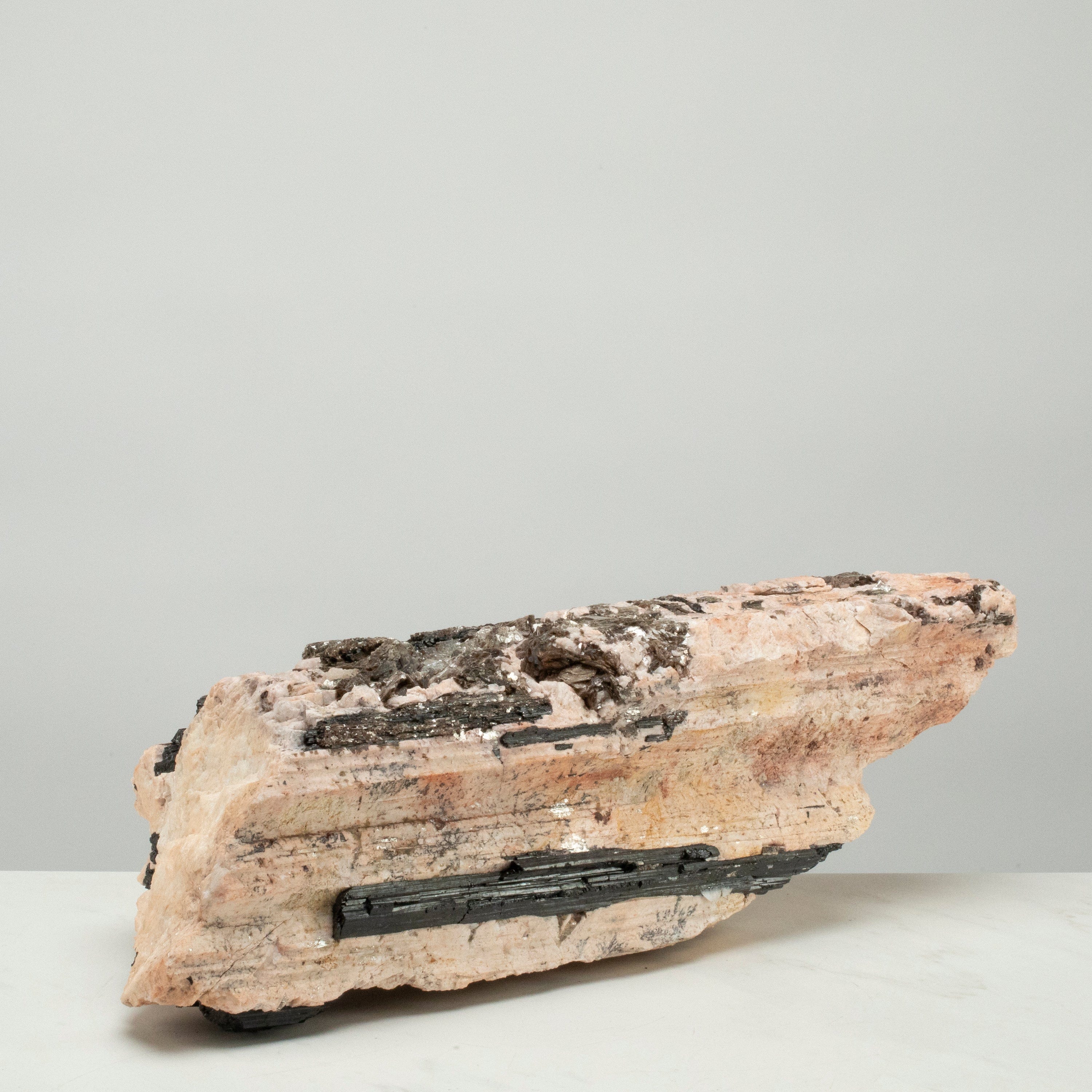 Kalifano Black Tourmaline Raw Black Tourmaline and Mica Log 17" / 26.5lbs BT1800.009