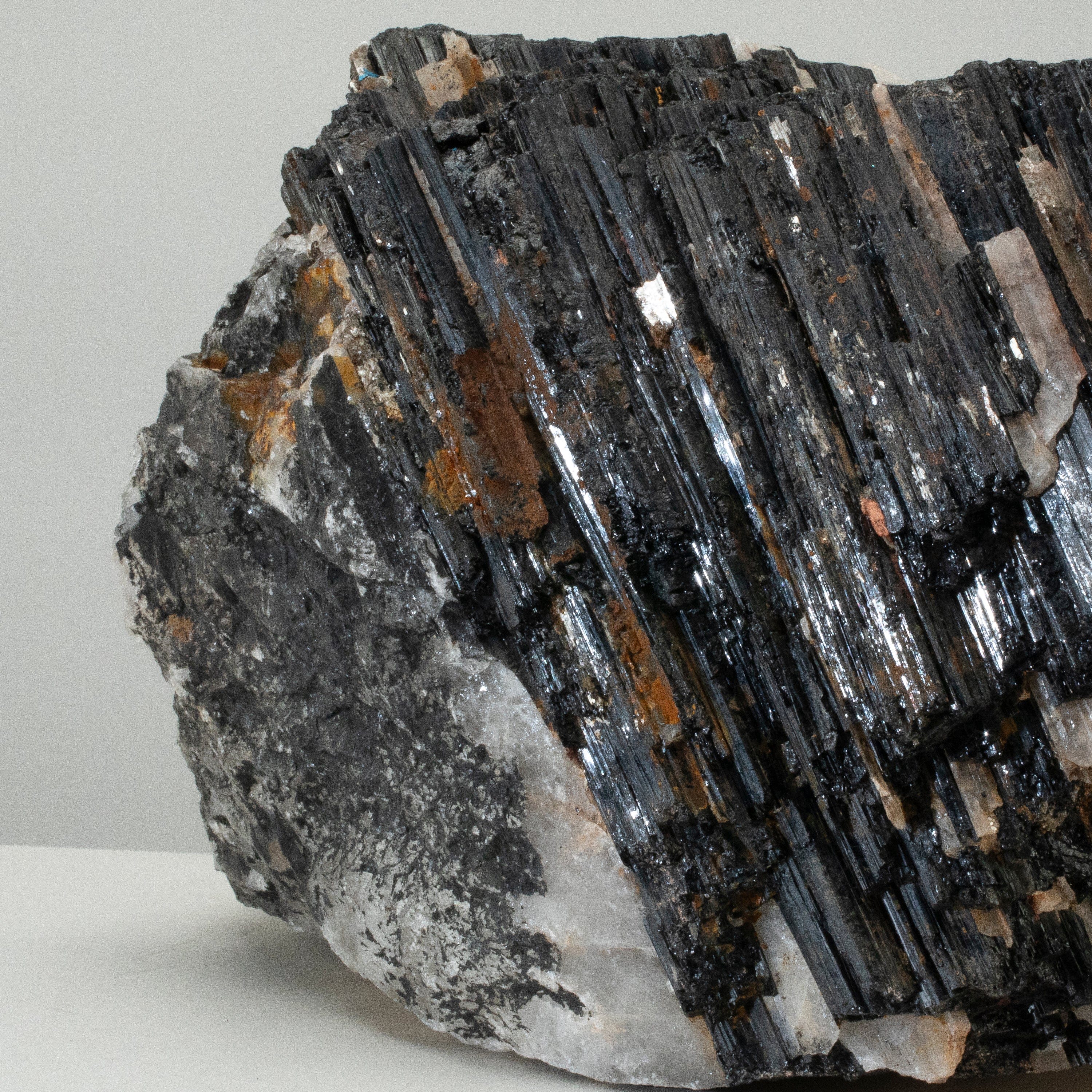 Kalifano Black Tourmaline Raw Black Tourmaline and Mica Log 9" / 28.9lbs BT2000.008