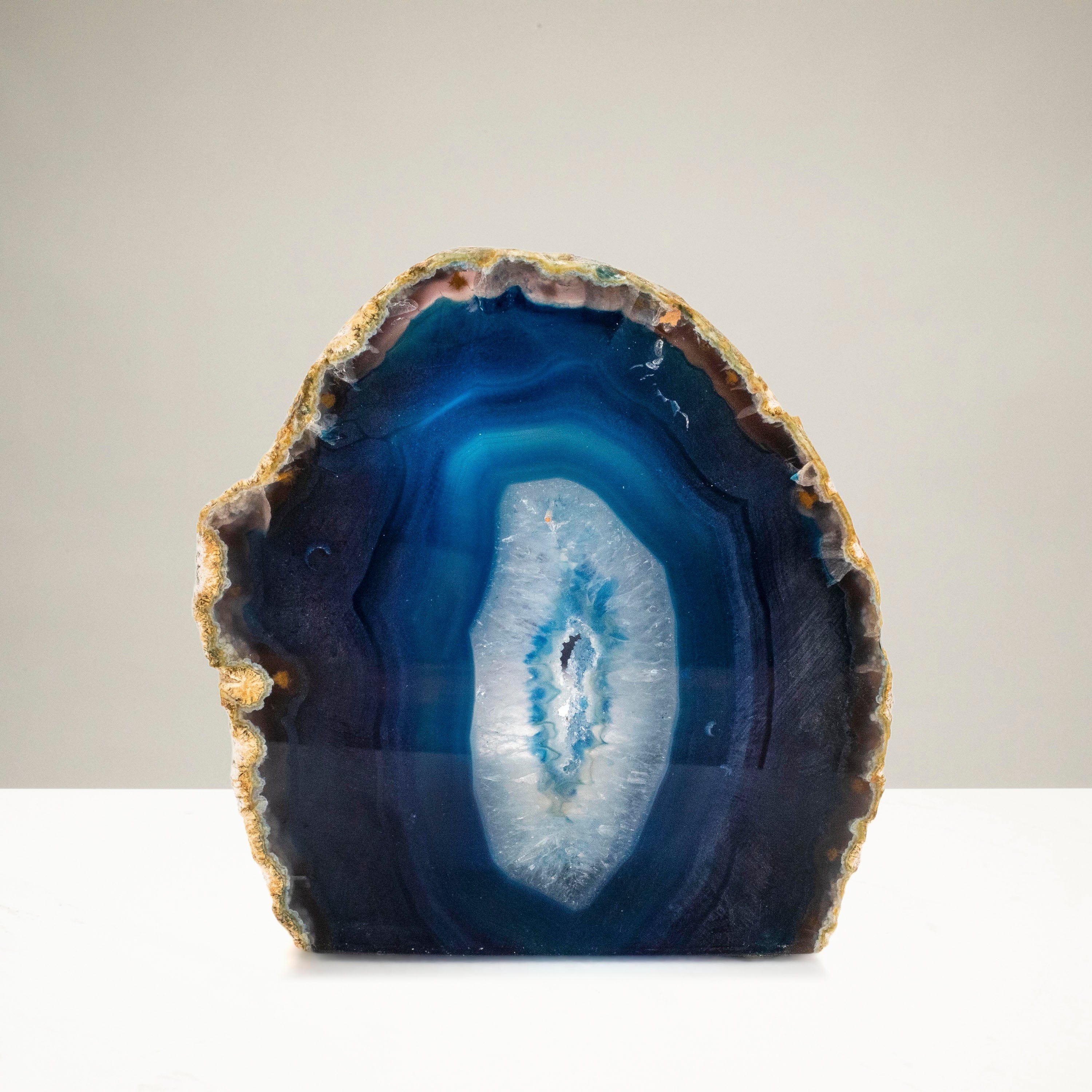 Kalifano Candle Holders Blue Agate Candle and Pen Holder GCH-BA