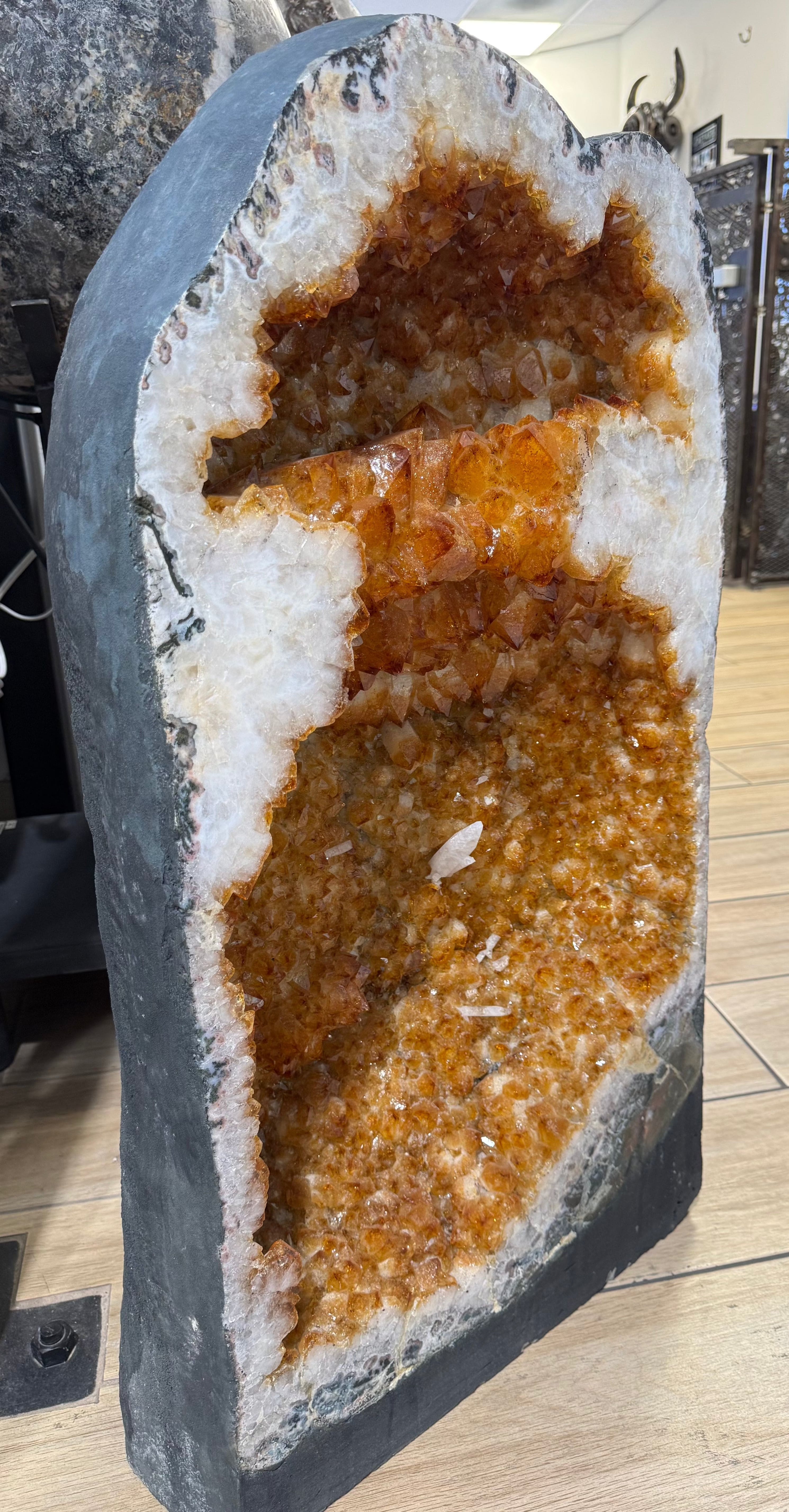 Kalifano Citrine Citrine Geode Cathedral from Brazil - 34" / 238 lbs BCG36000.004