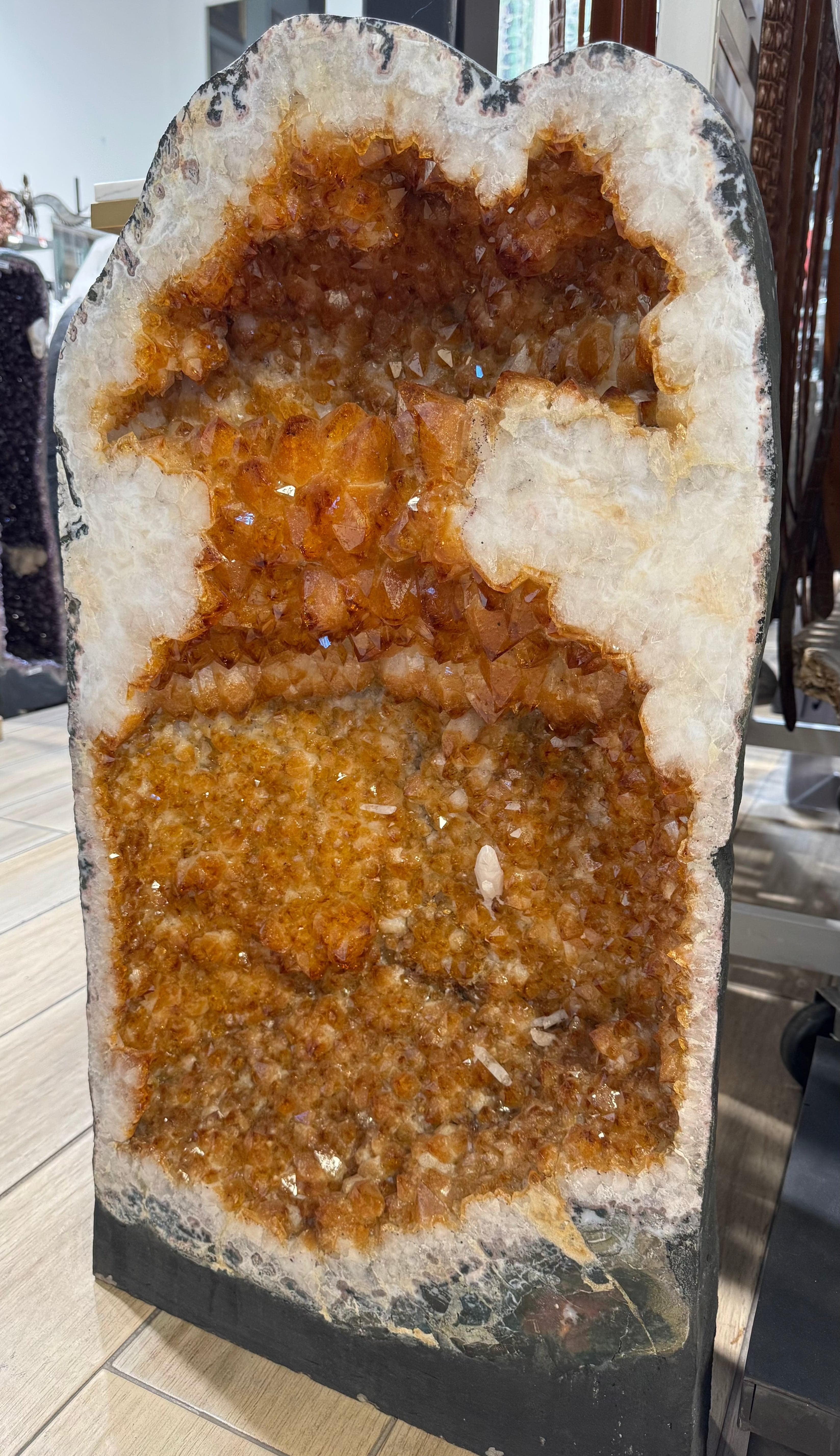 Kalifano Citrine Citrine Geode Cathedral from Brazil - 34" / 238 lbs BCG36000.004
