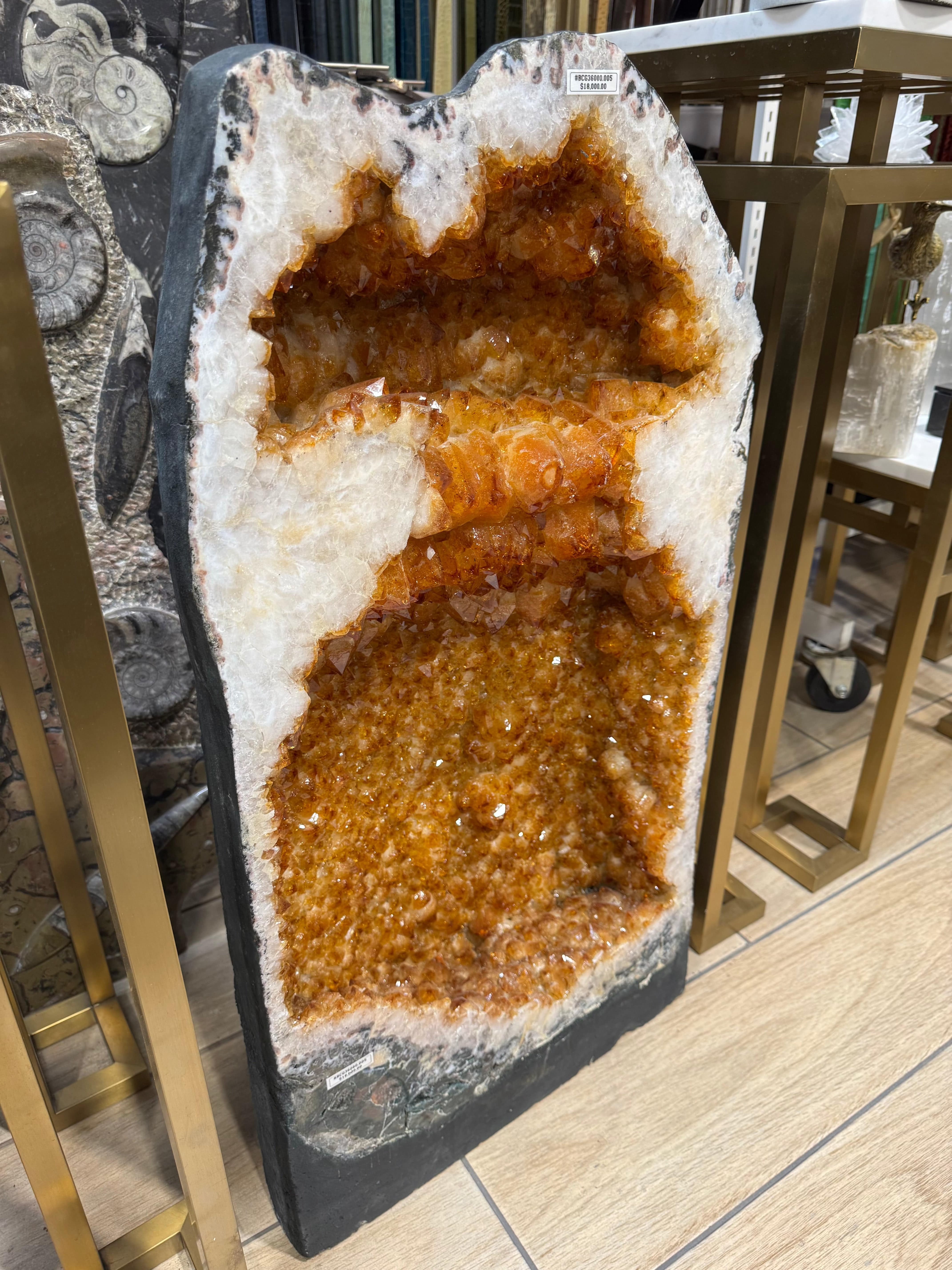 Kalifano Citrine Citrine Geode Cathedral from Brazil - 35" / 233 lbs BCG36000.005