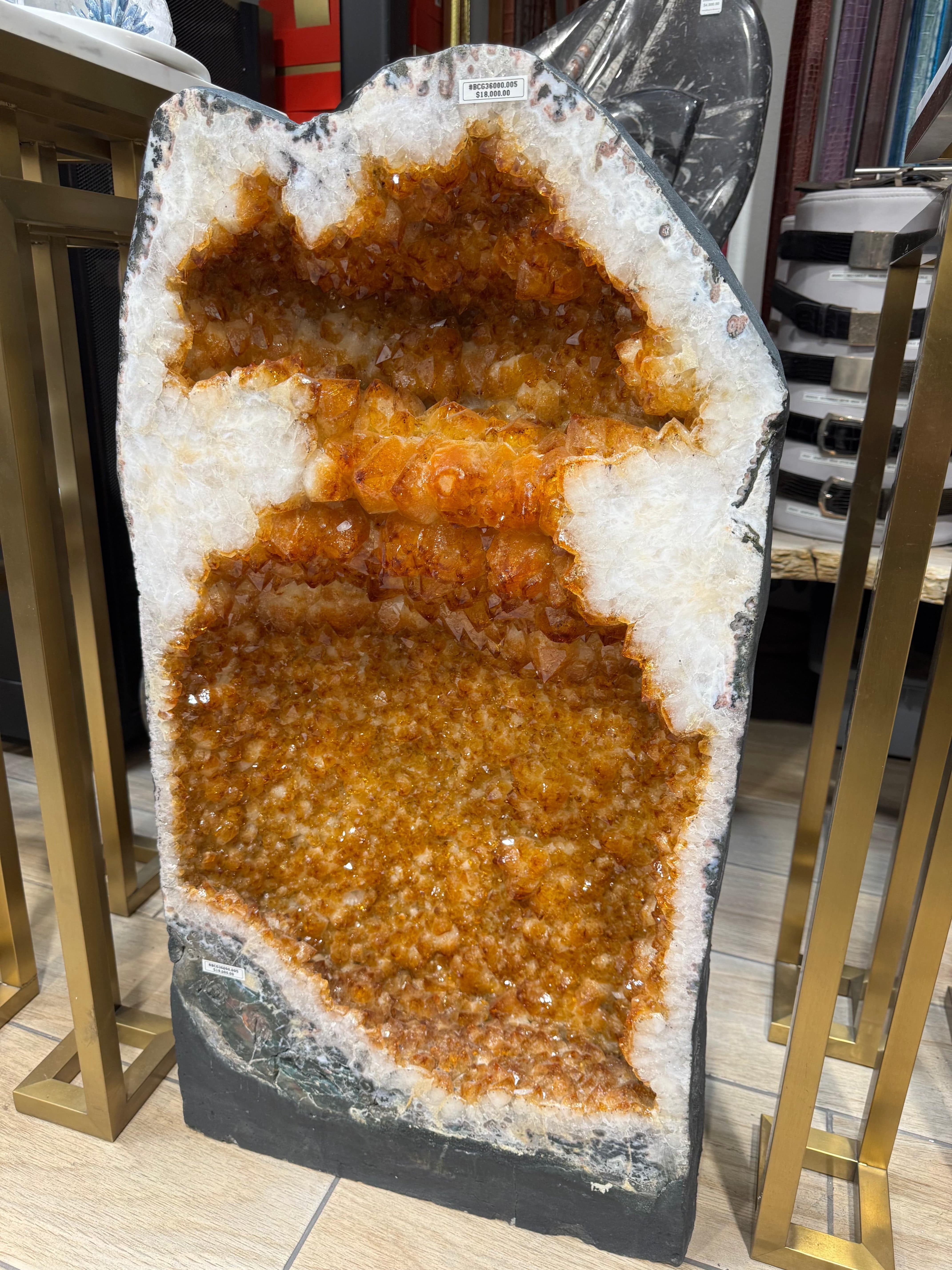 Kalifano Citrine Citrine Geode Cathedral from Brazil - 35" / 233 lbs BCG36000.005