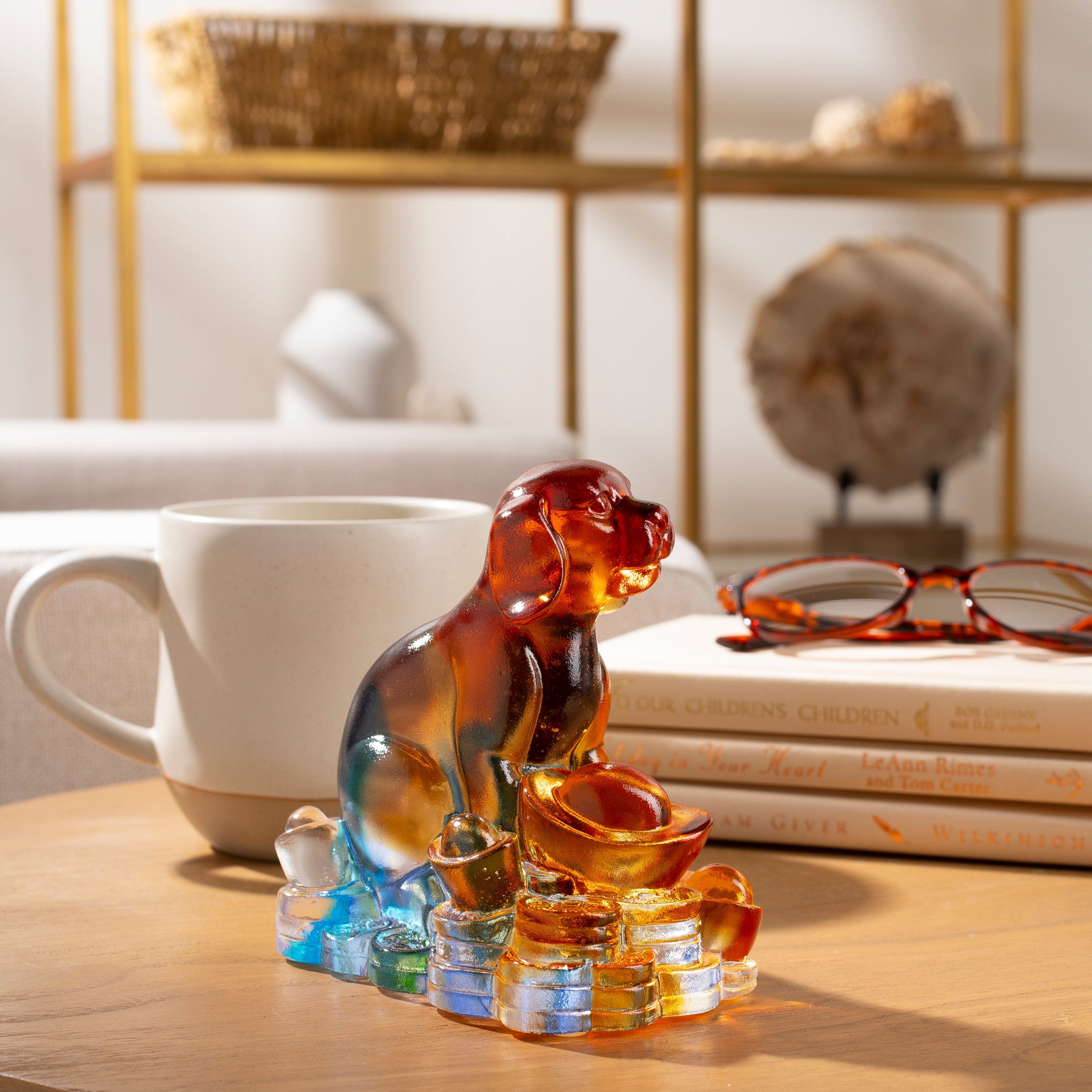 Kalifano Crystal Carving Loyal Dog Crystal Carving - A Symbol of Loyalty and Protection CRZ210-DOG