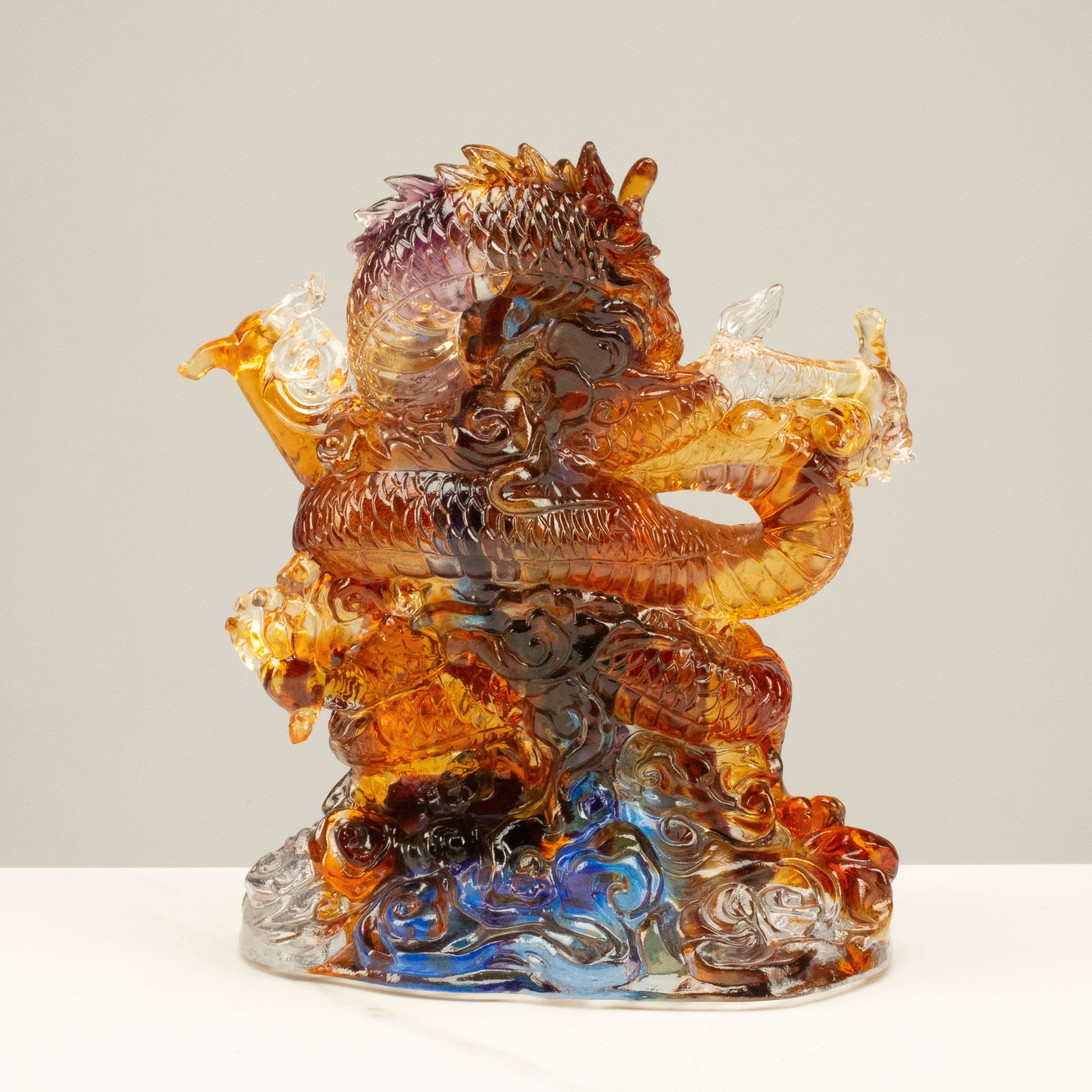 Kalifano Crystal Carving Magnificent Dragon Crystal Carving - A Symbol of Power and Good Fortune CR340-DRA