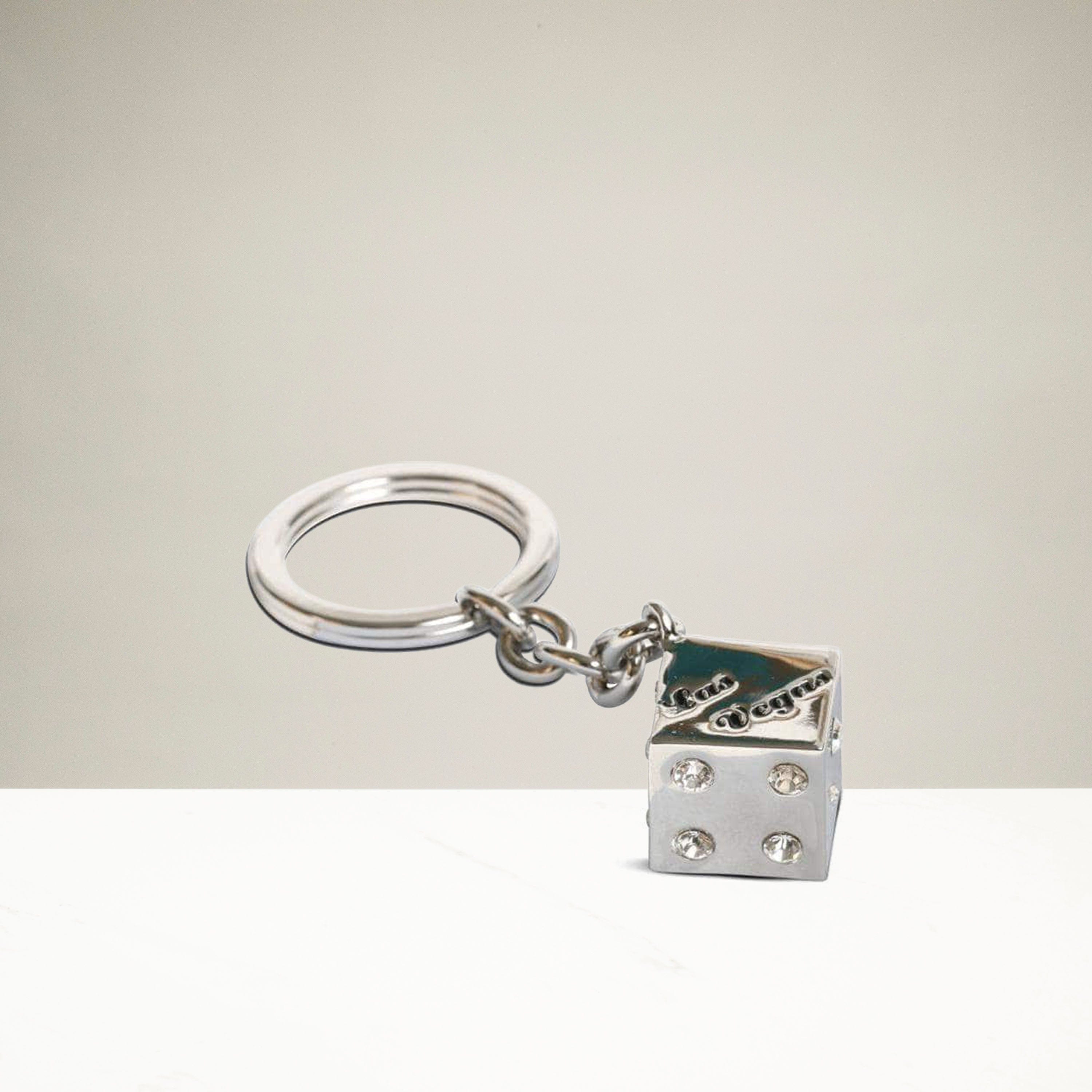 Kalifano Crystal Keychains Las Vegas Dice Keychain made with Swarovski Crystals SKC-007