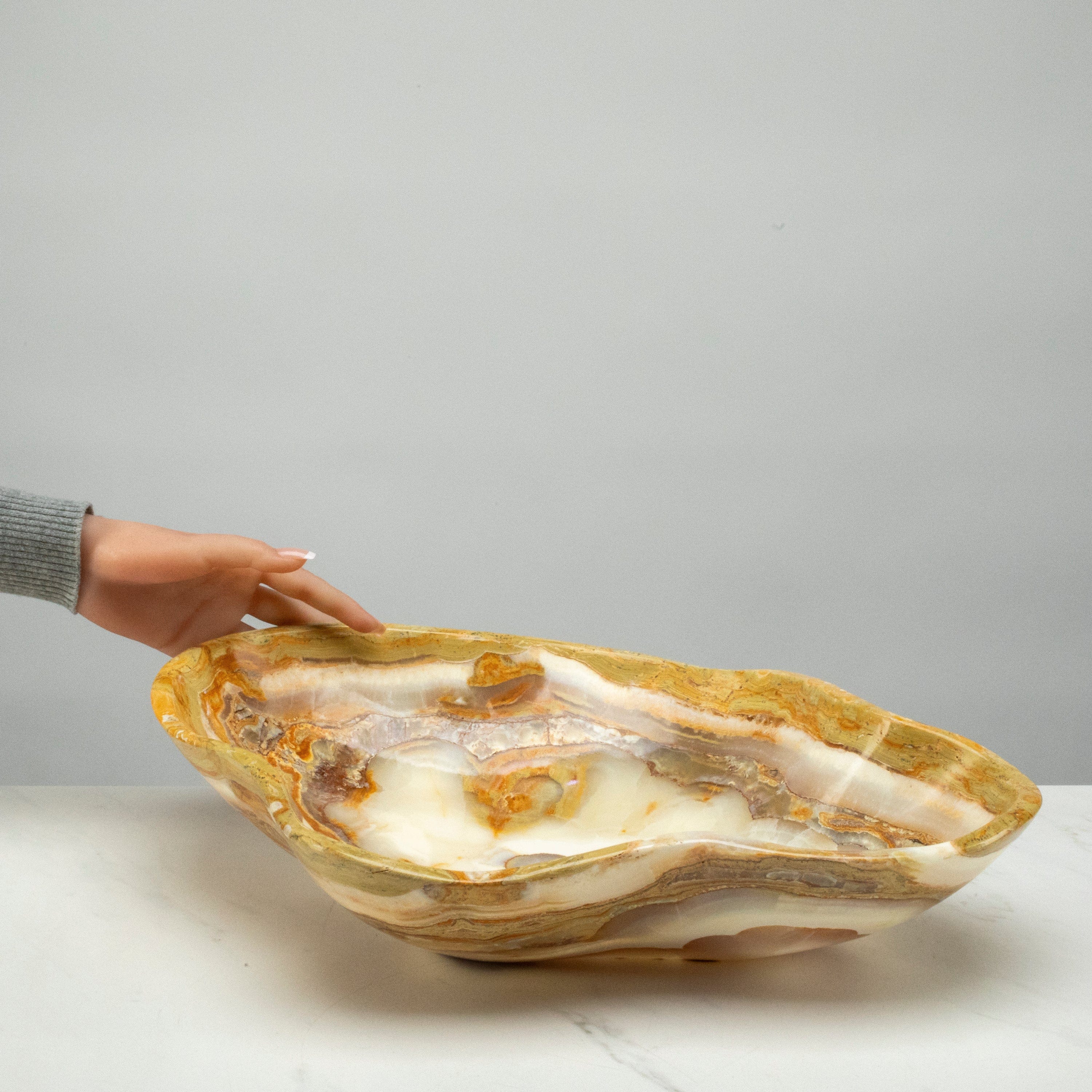 KALIFANO Gemstone Bowls Natural Onyx Bowl 18" BOX7400.001