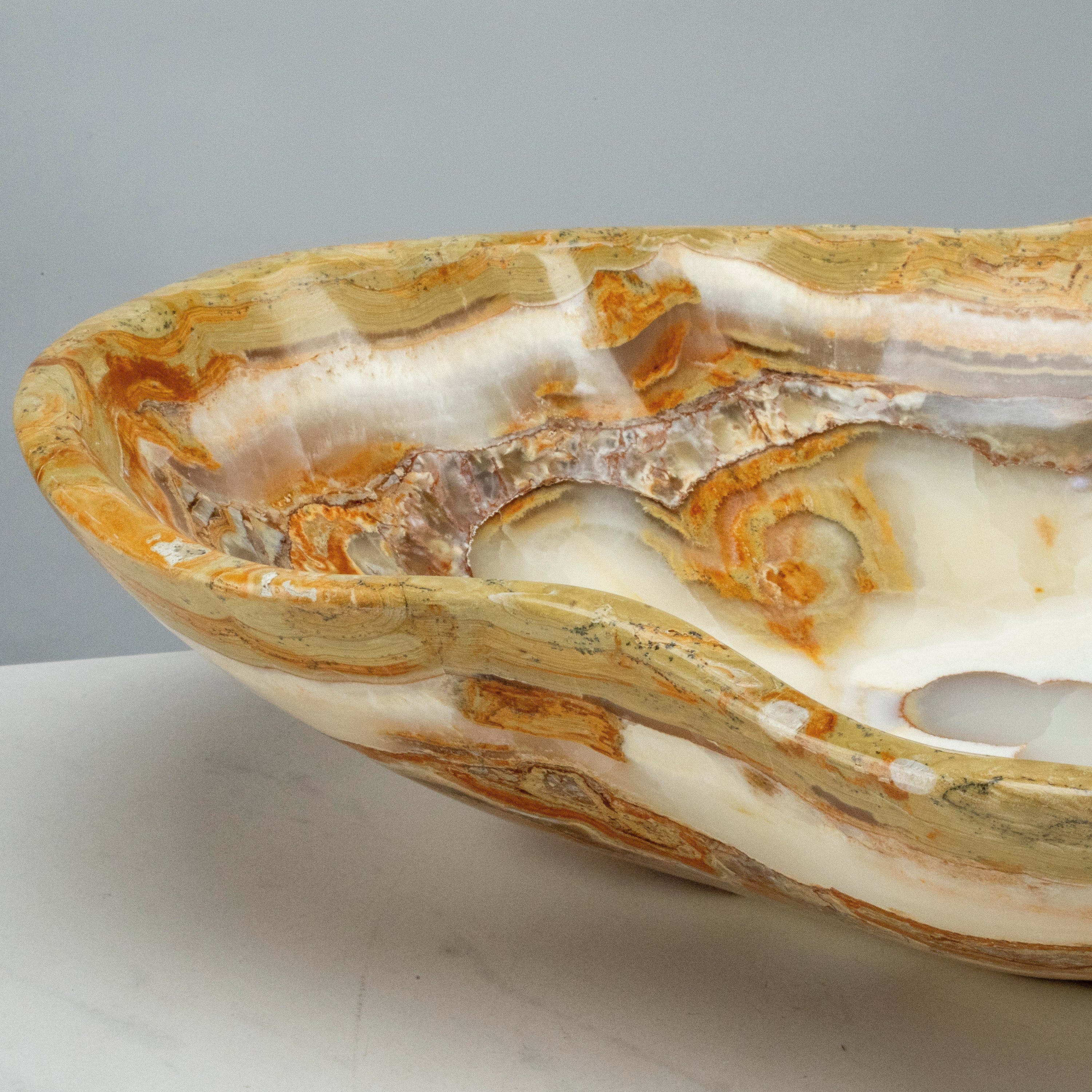 KALIFANO Gemstone Bowls Natural Onyx Bowl 18" BOX7400.001
