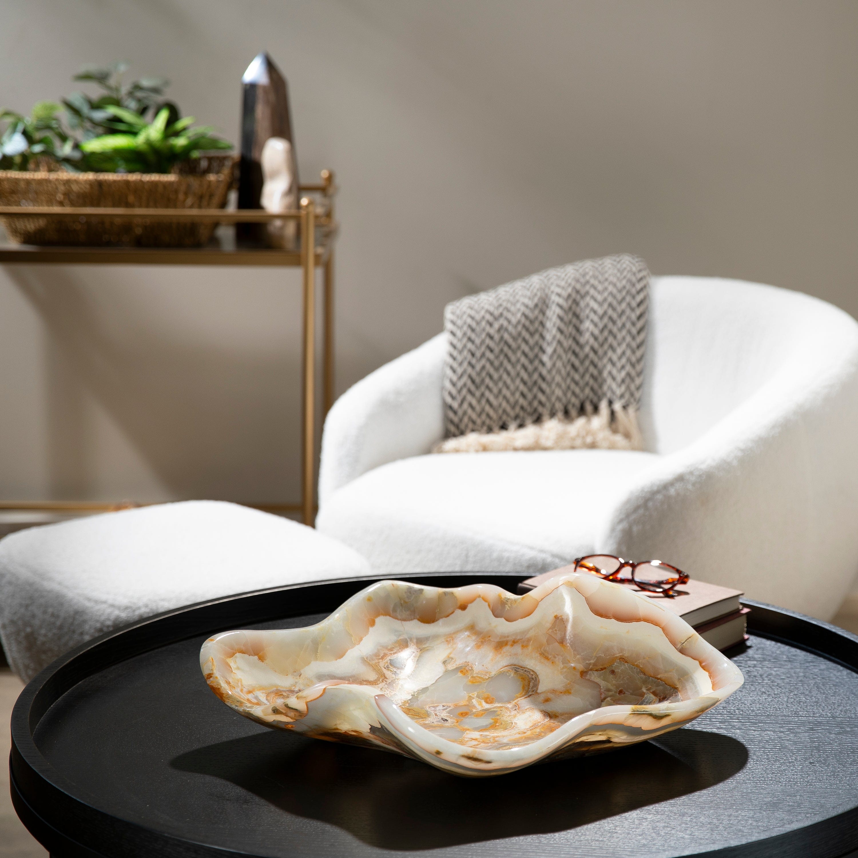 KALIFANO Gemstone Bowls Natural Onyx Bowl 21" BOX8800.001