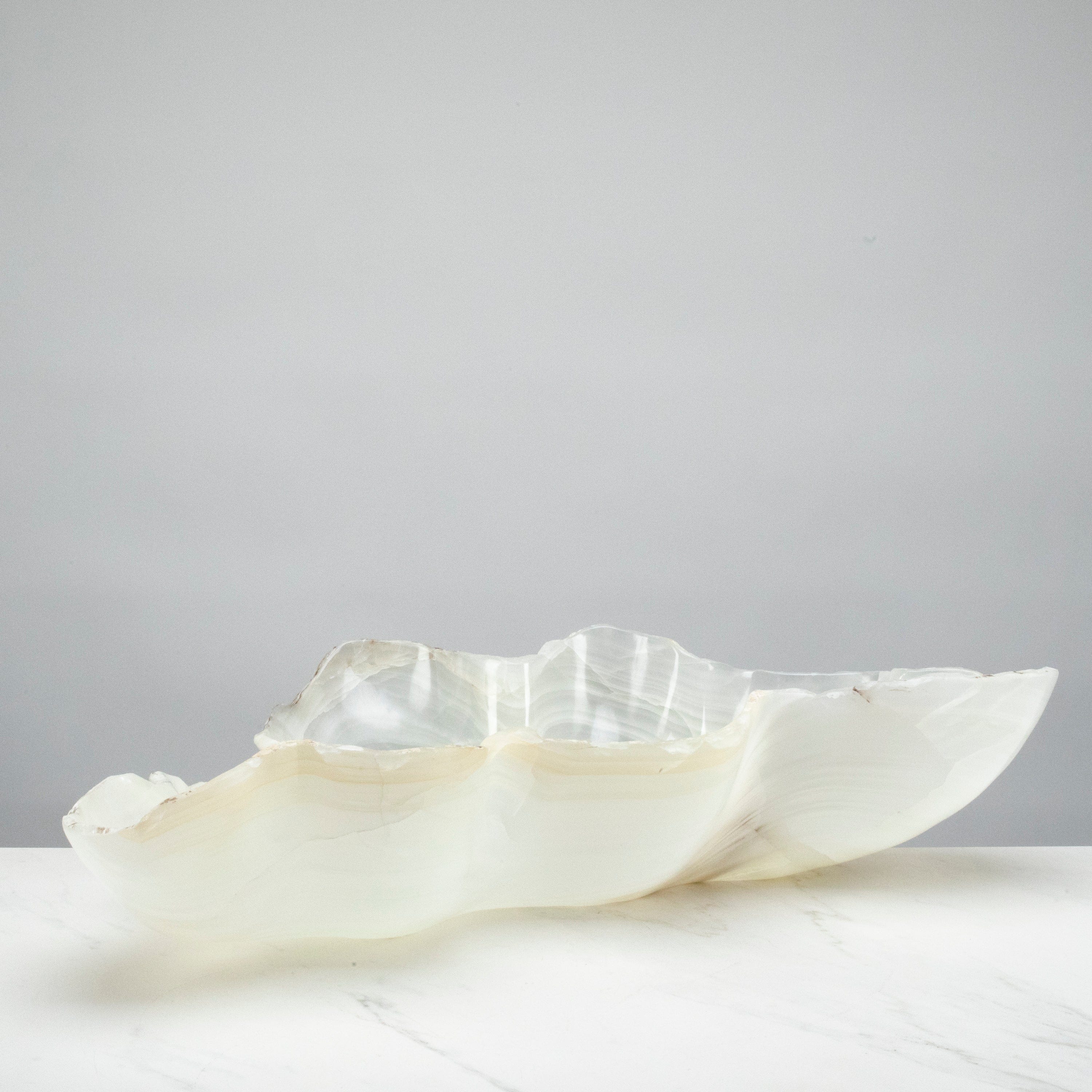 KALIFANO Gemstone Bowls Natural White Onyx Bowl 26" BOX14000.001