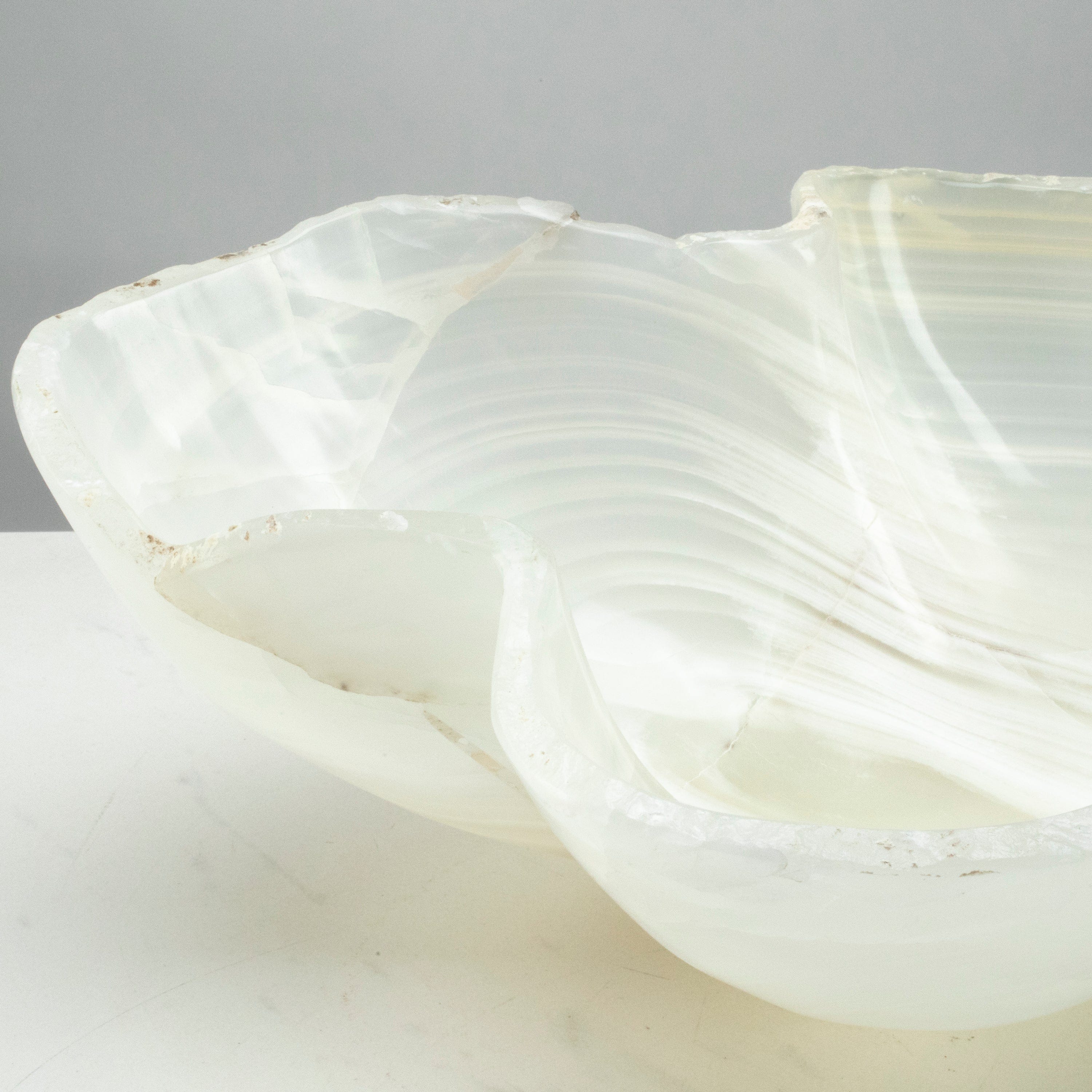 KALIFANO Gemstone Bowls Natural White Onyx Bowl 26" BOX14000.001