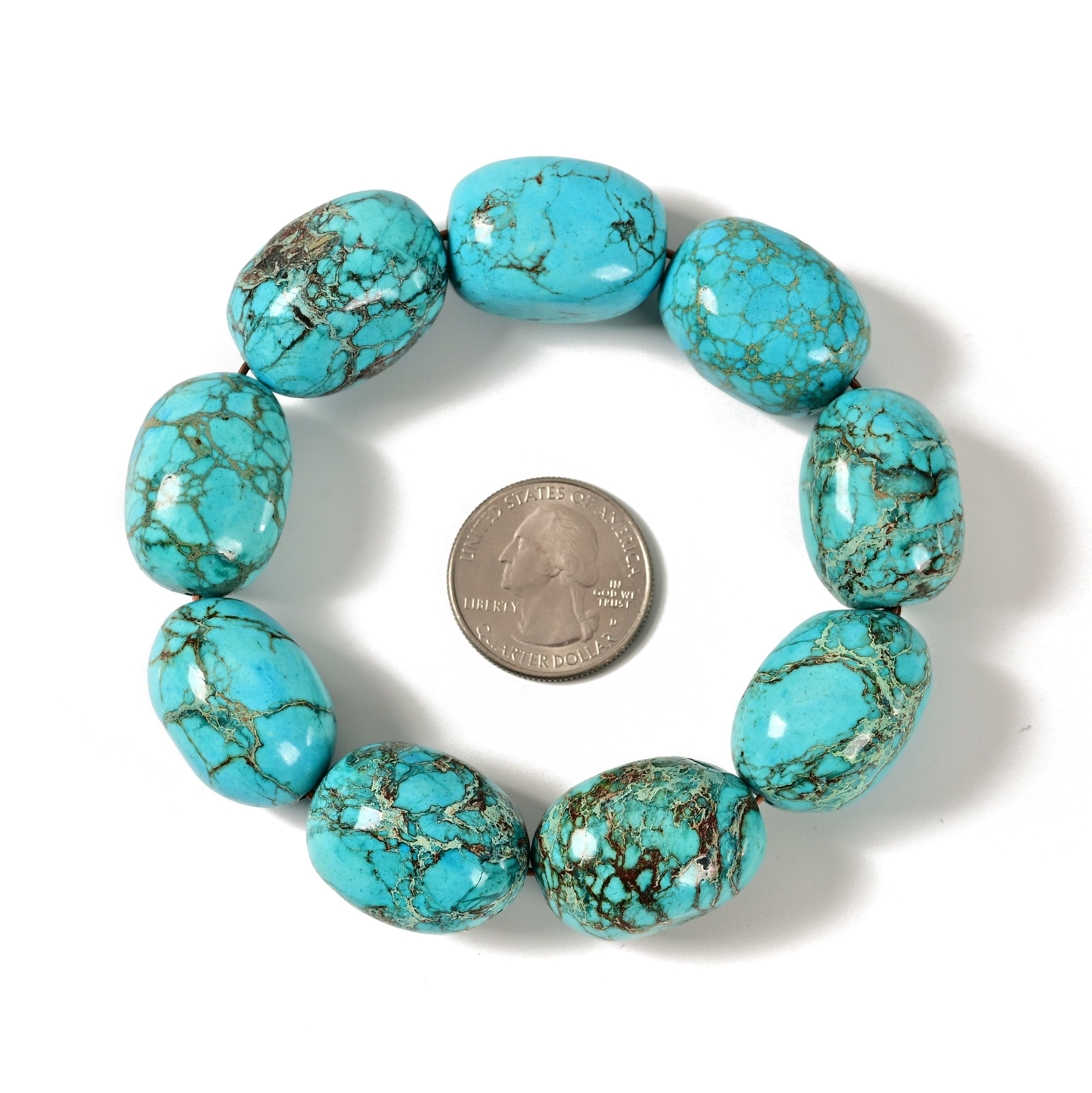 KALIFANO Gemstone Bracelets King Howlite Turquoise Bracelet - 25 MM