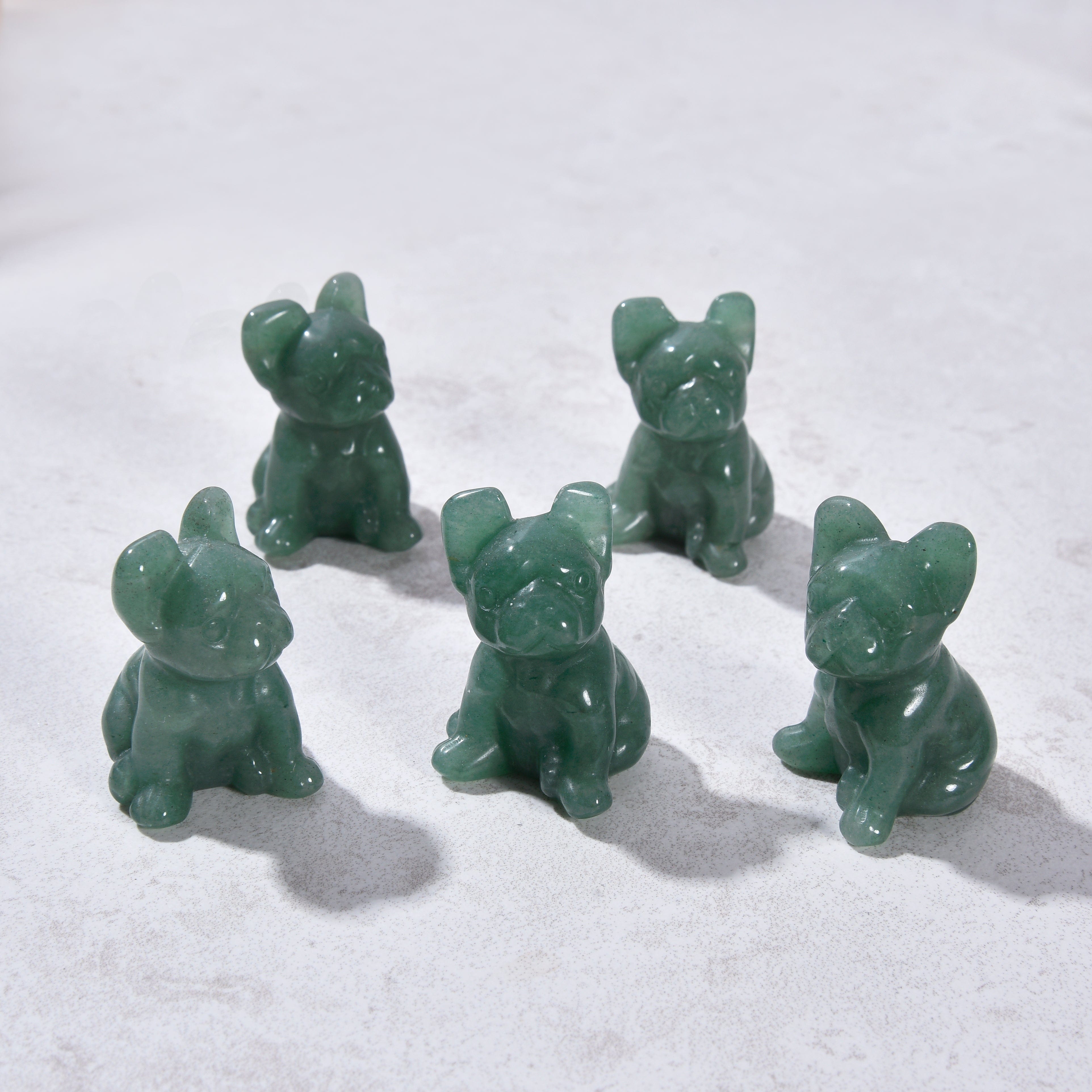 KALIFANO Gemstone Carvings 1.5" Aventurine Bulldog Natural Gemstone Carving CV11-BD-AV