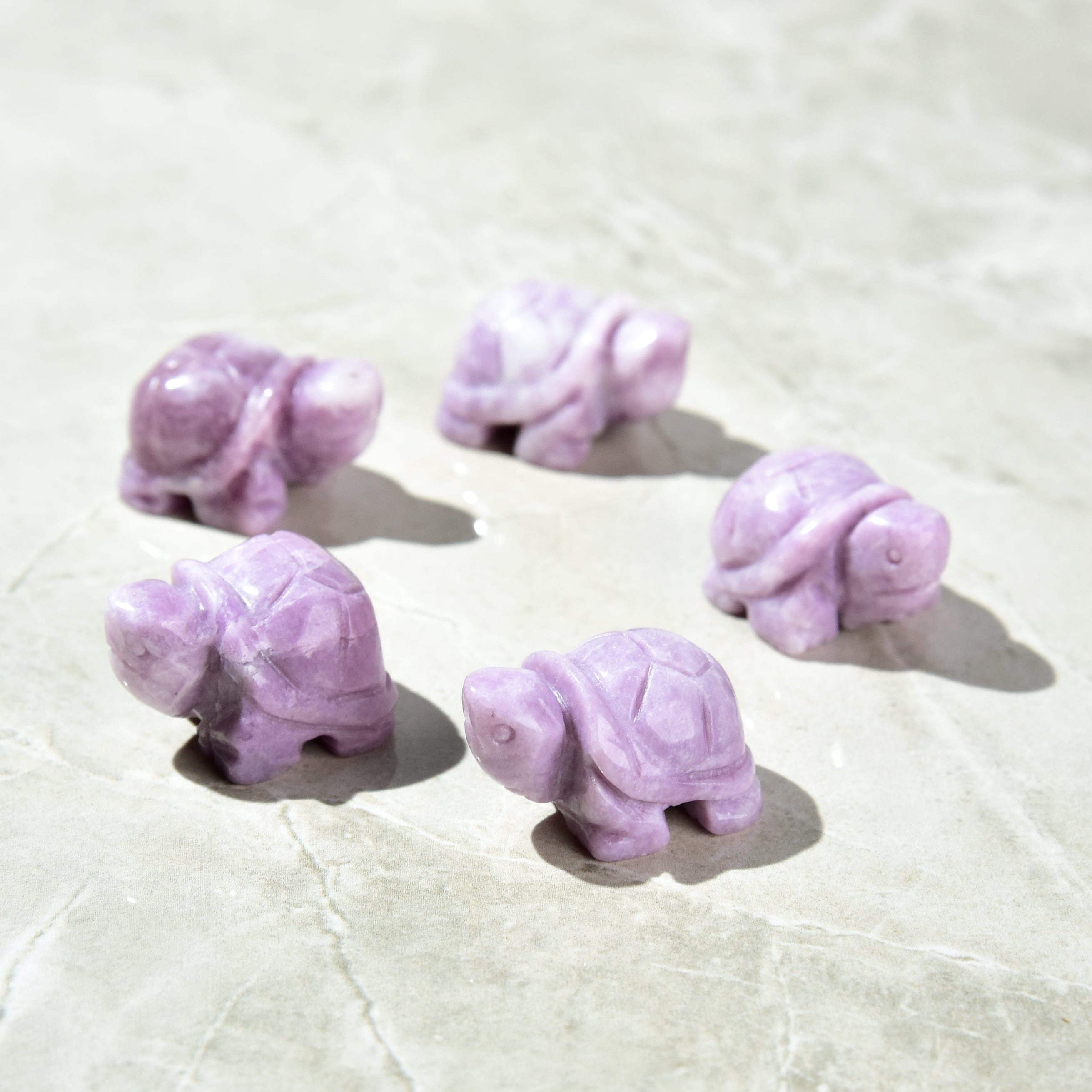KALIFANO Gemstone Carvings 1.5" Lepidolite Turtle Natural Gemstone Carving CV13-T-LD
