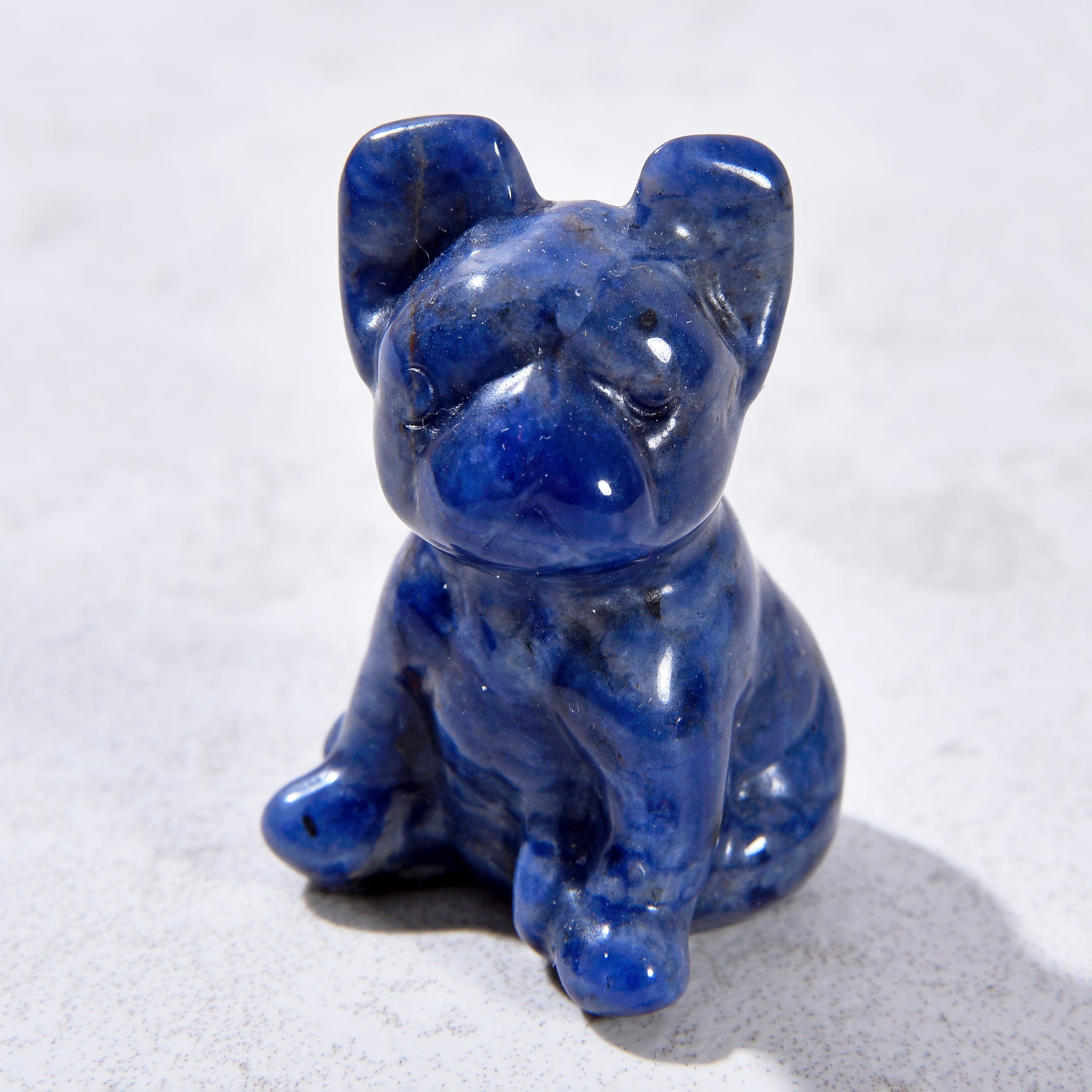 KALIFANO Gemstone Carvings 1.5" Sodalite Bulldog Natural Gemstone Carving CV11-BD-SD