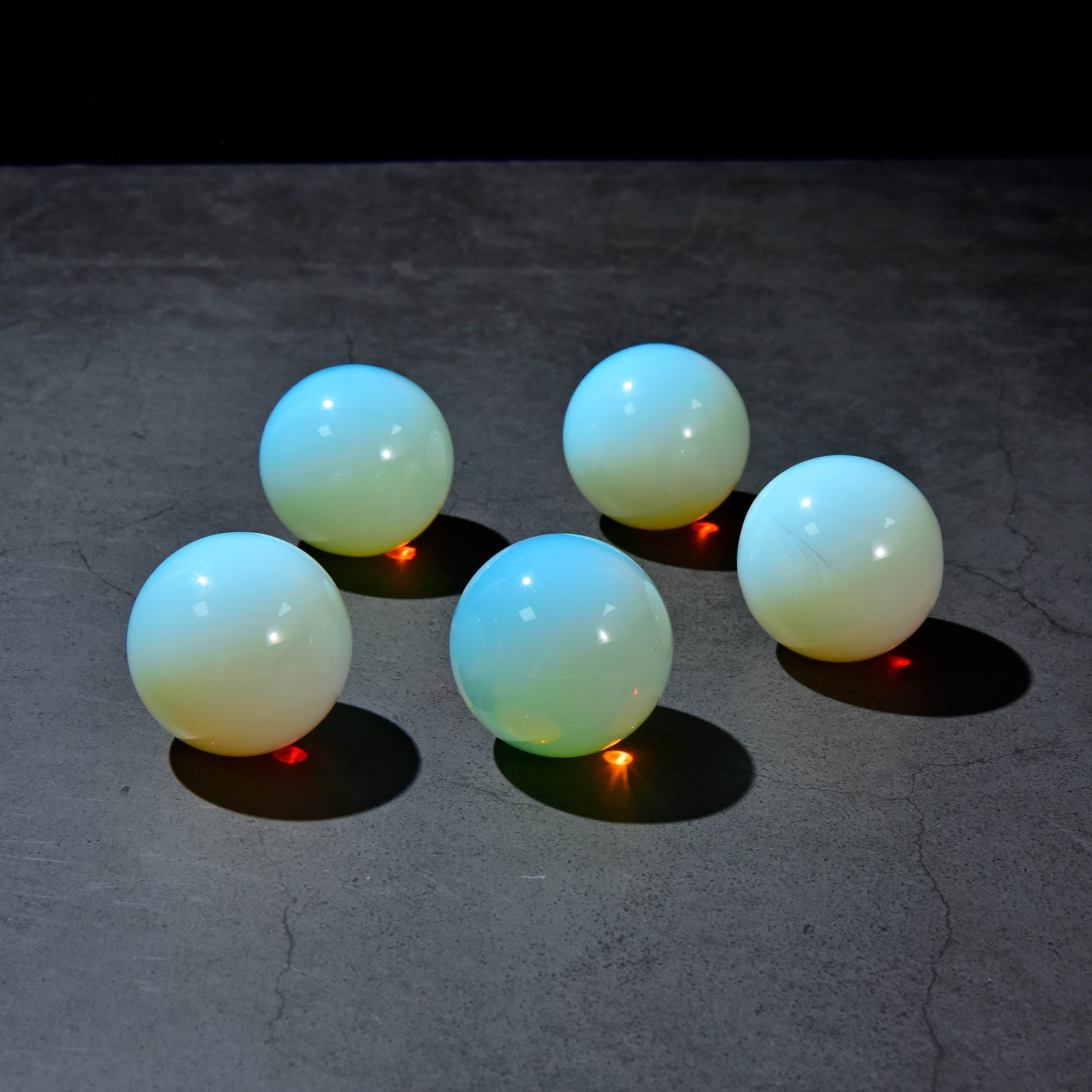 KALIFANO Gemstone Carvings 1.6" Opalite Moonstone Sphere Natural Gemstone Carving CV15-SP-MS