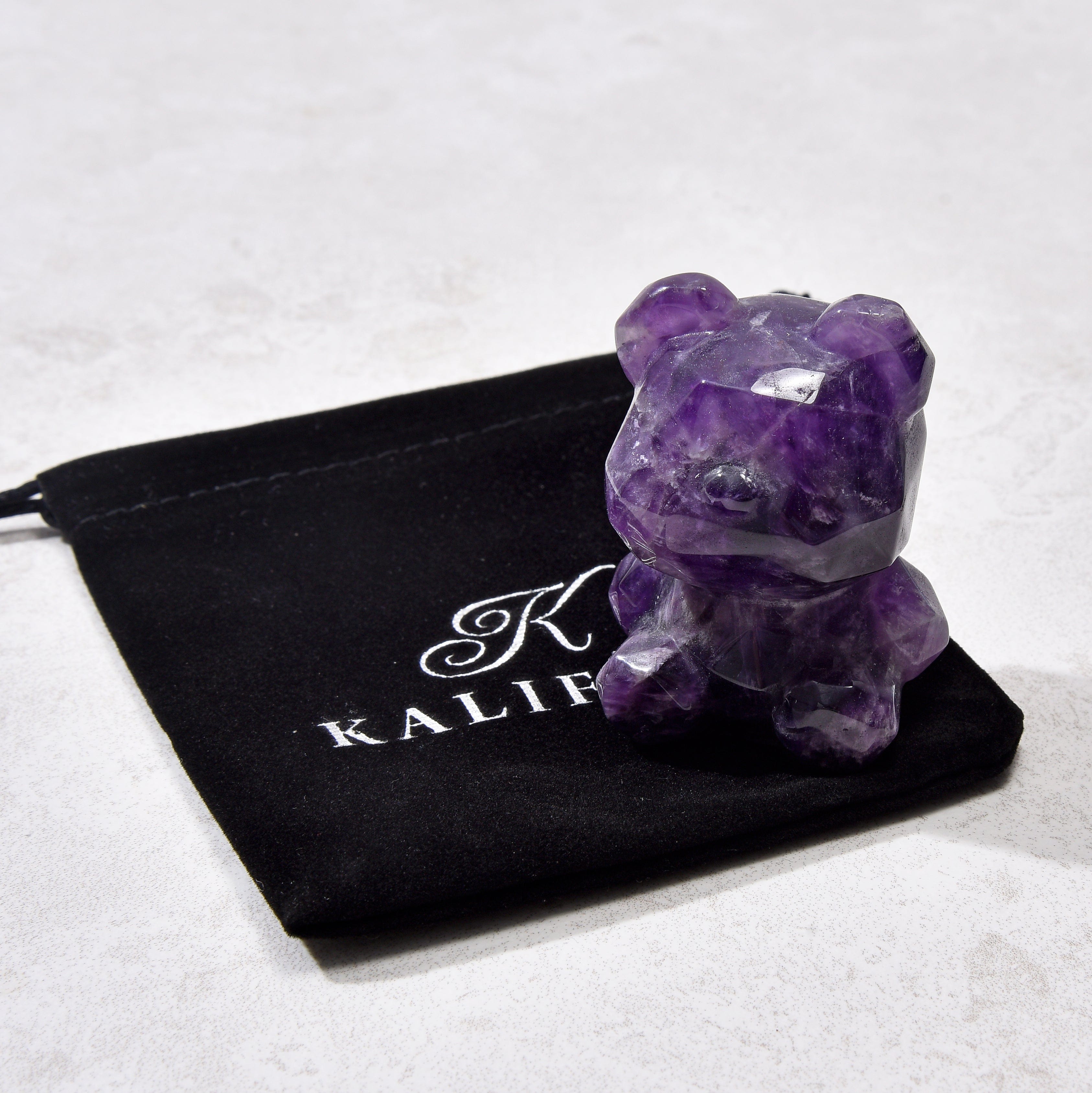 KALIFANO Gemstone Carvings 2.5" Amethyst Bear Natural Gemstone Carving CV45-BB-AM