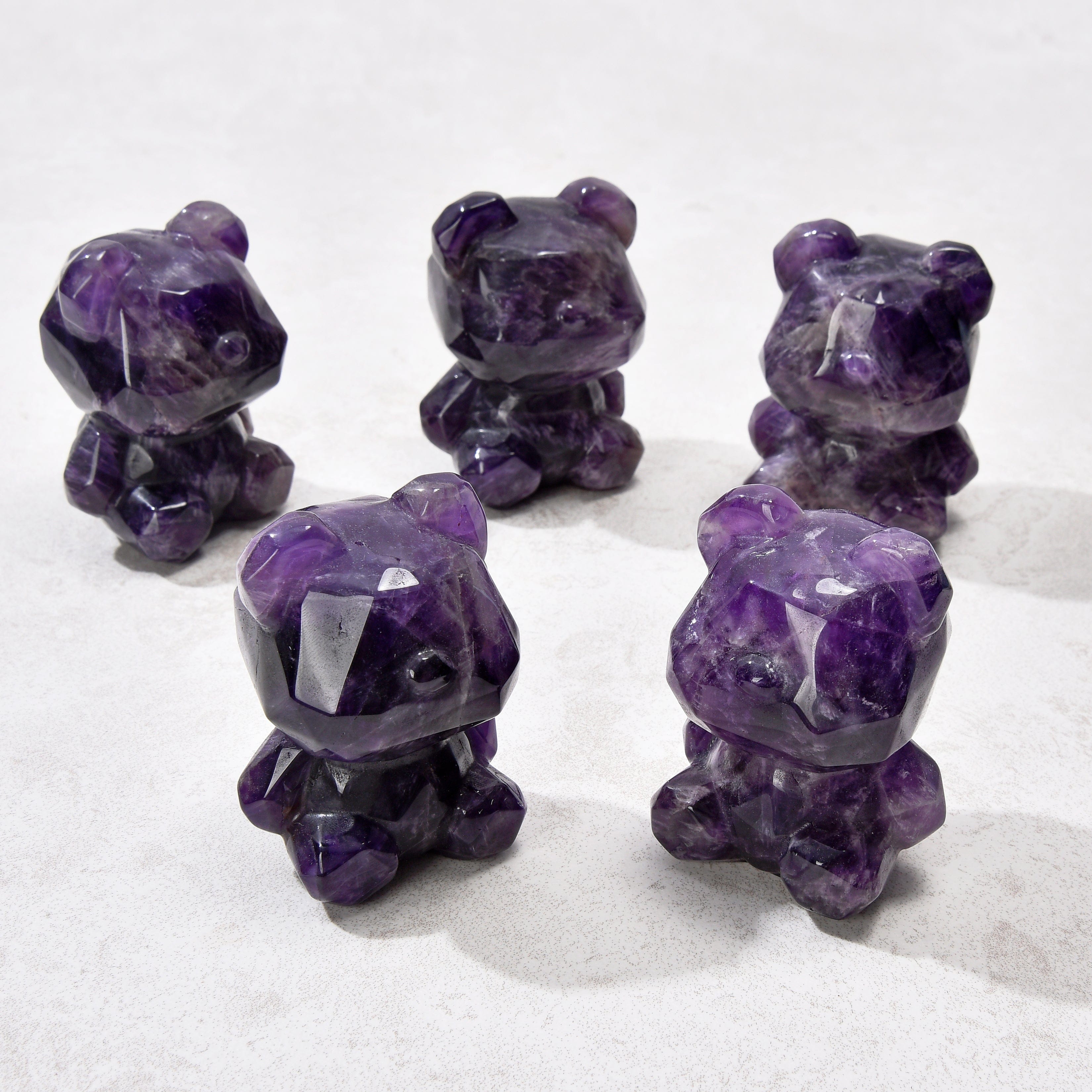 KALIFANO Gemstone Carvings 2.5" Amethyst Bear Natural Gemstone Carving CV45-BB-AM