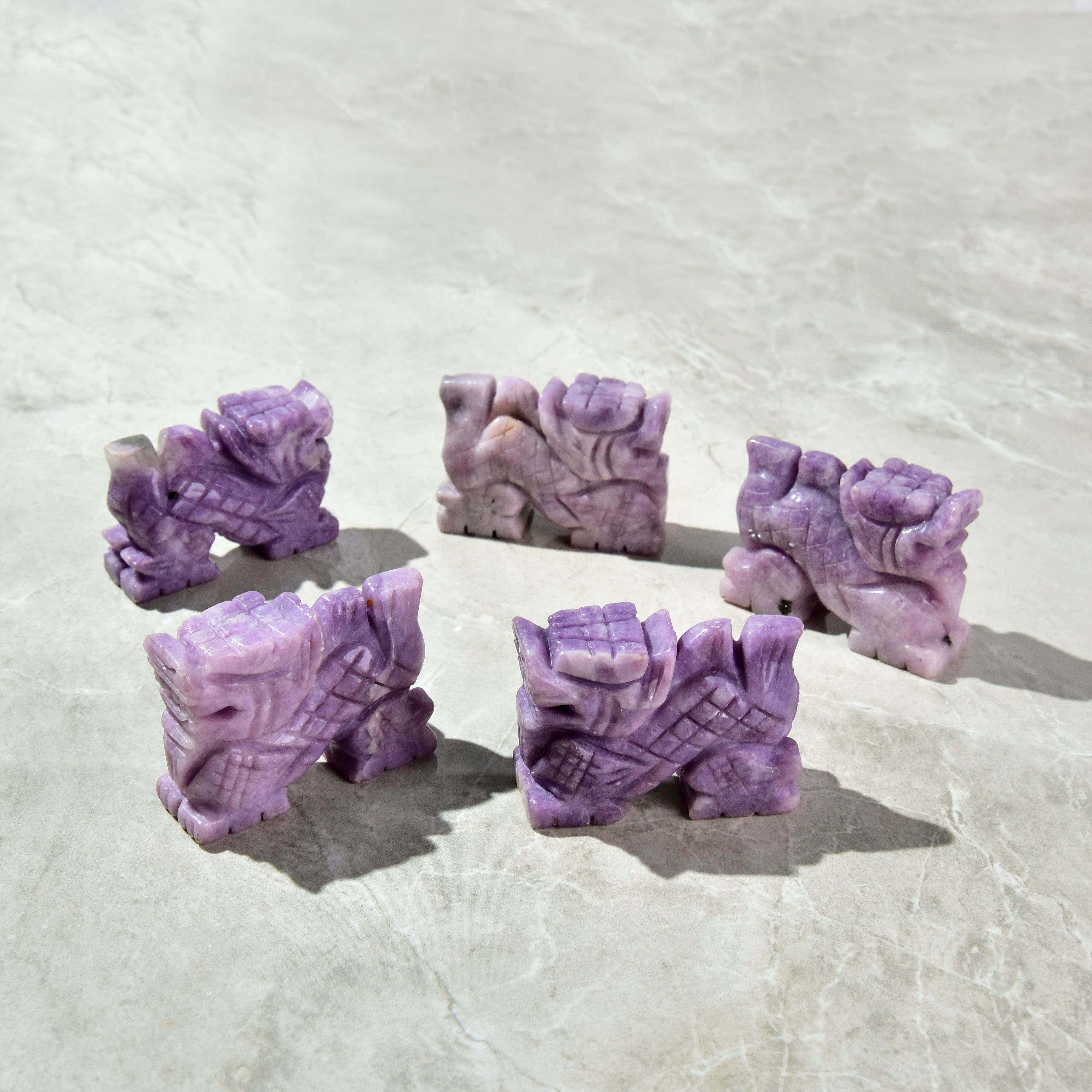 KALIFANO Gemstone Carvings 2.5" Lepidolite Dragon Natural Gemstone Carving CV30-D-LD