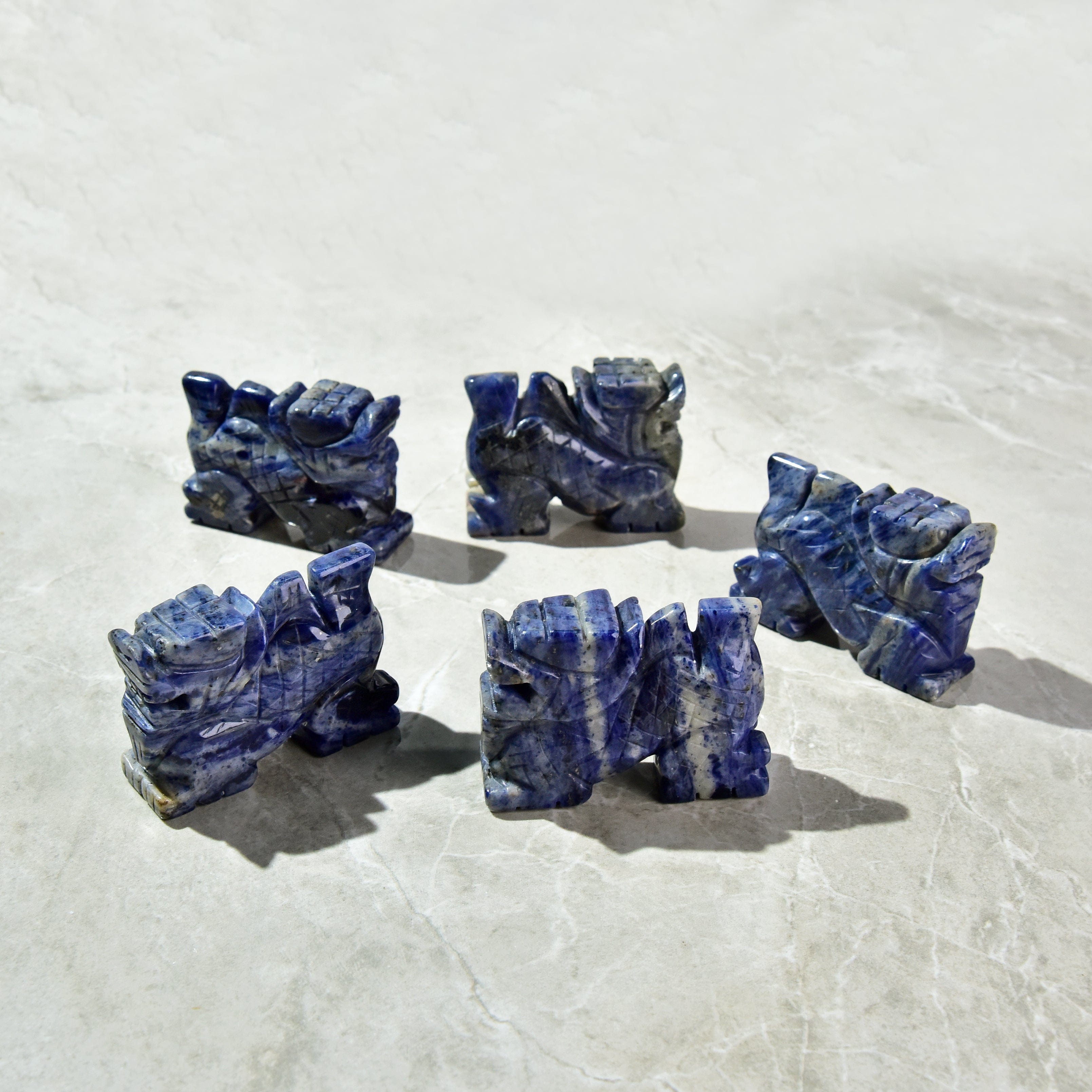KALIFANO Gemstone Carvings 2.5" Sodalite Dragon Natural Gemstone Carving CV30-D-SD