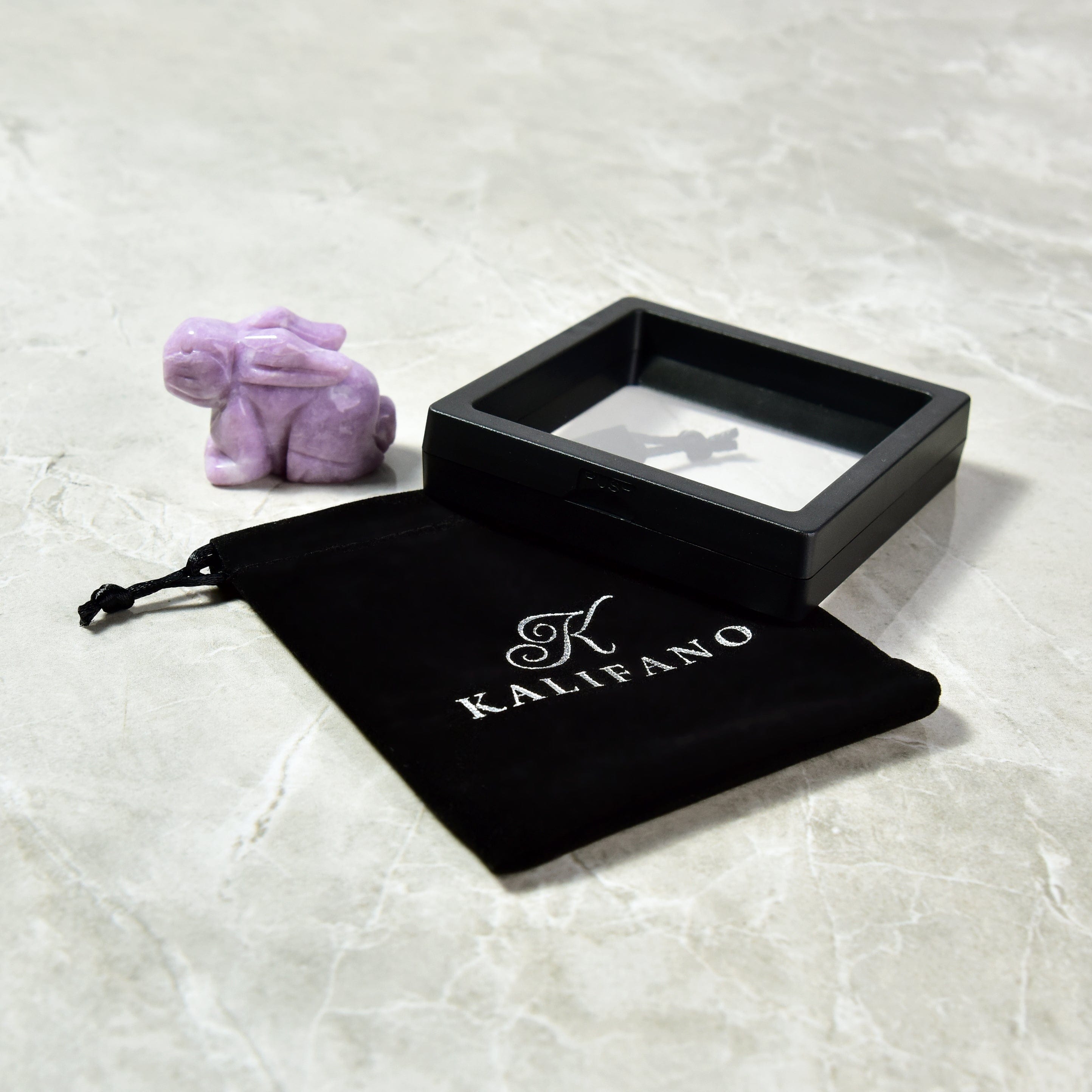 KALIFANO Gemstone Carvings 2" Lepidolite Rabbit Natural Gemstone Carving CV14-R-LD
