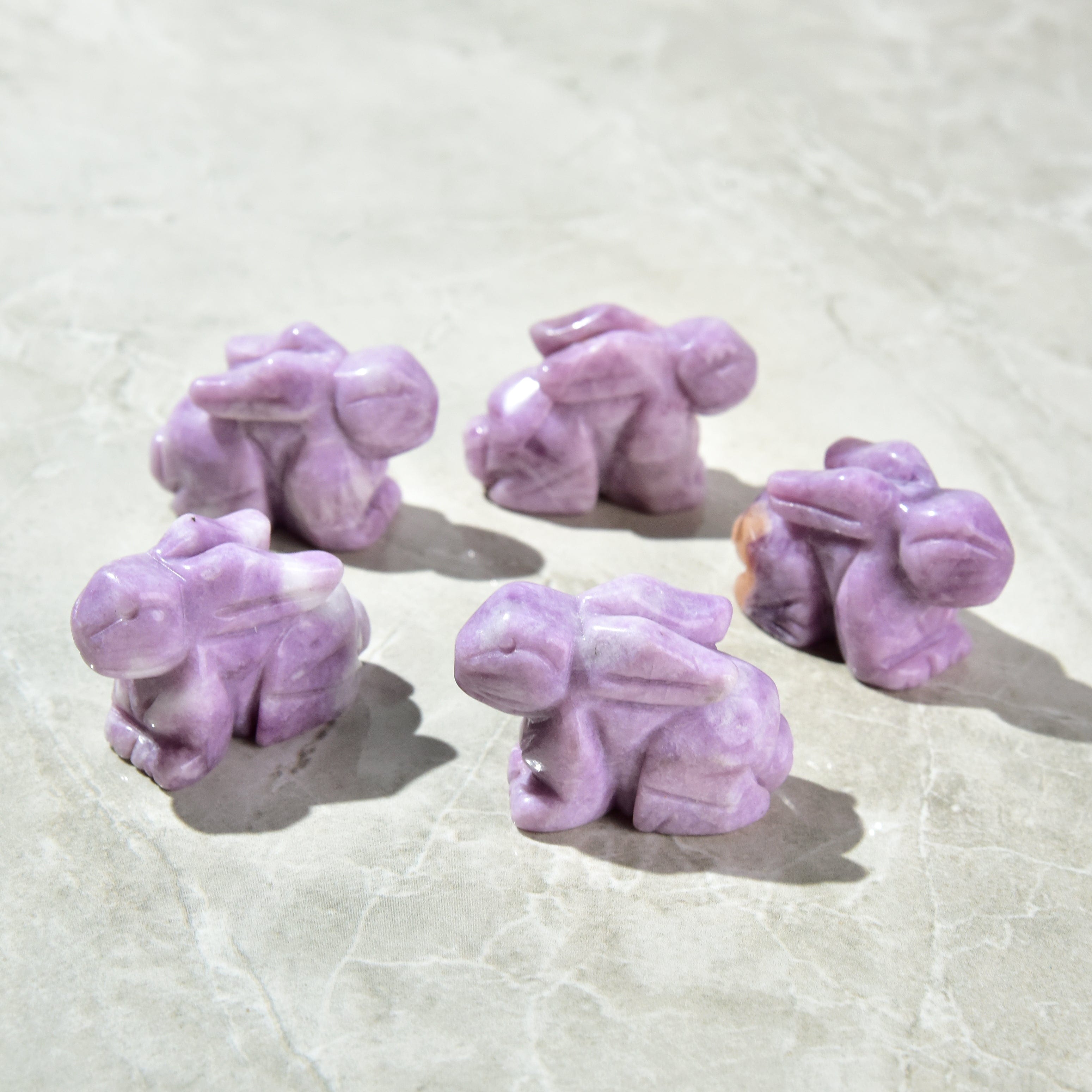 KALIFANO Gemstone Carvings 2" Lepidolite Rabbit Natural Gemstone Carving CV14-R-LD