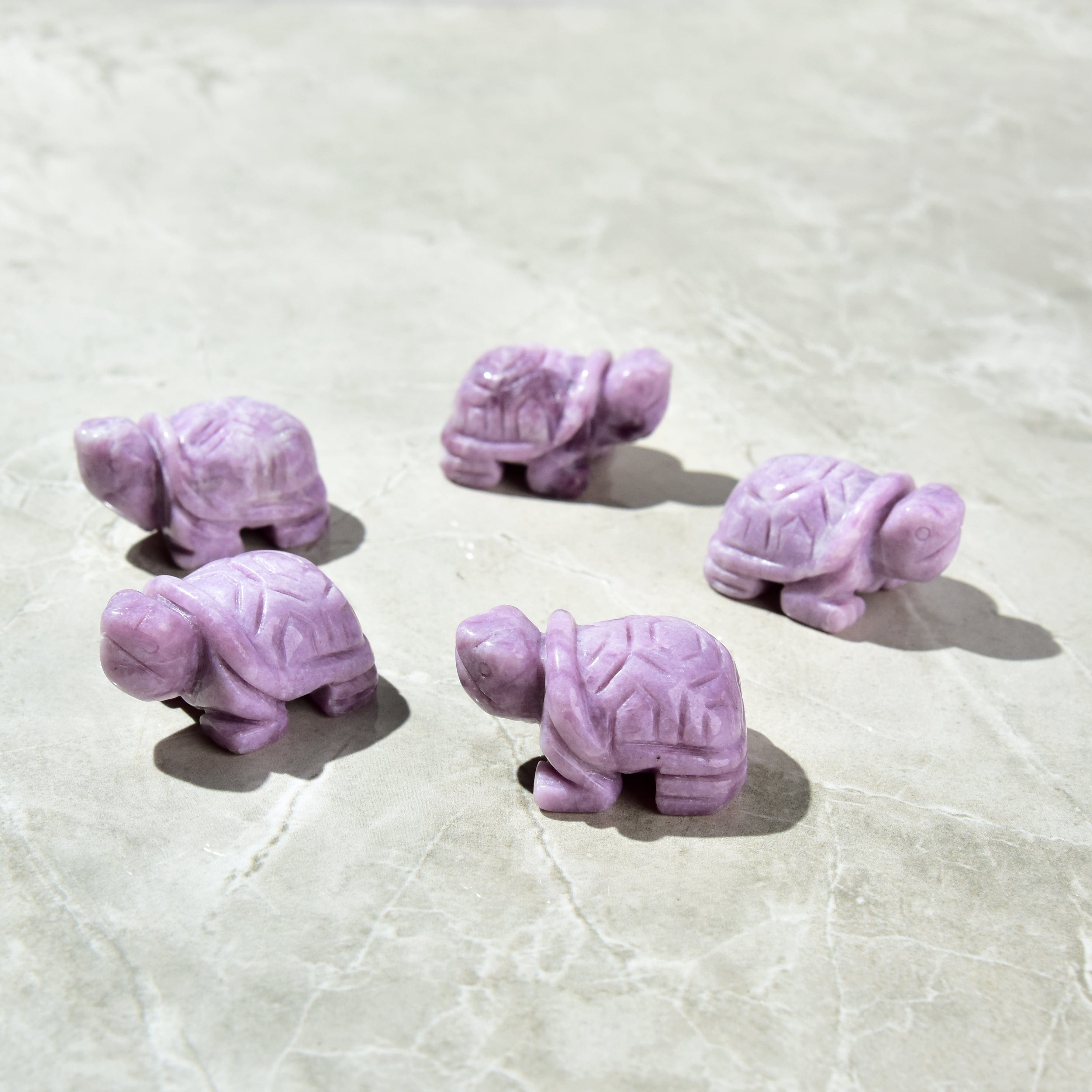 KALIFANO Gemstone Carvings 2" Lepidolite Turtle Natural Gemstone Carving CV14-T-LD