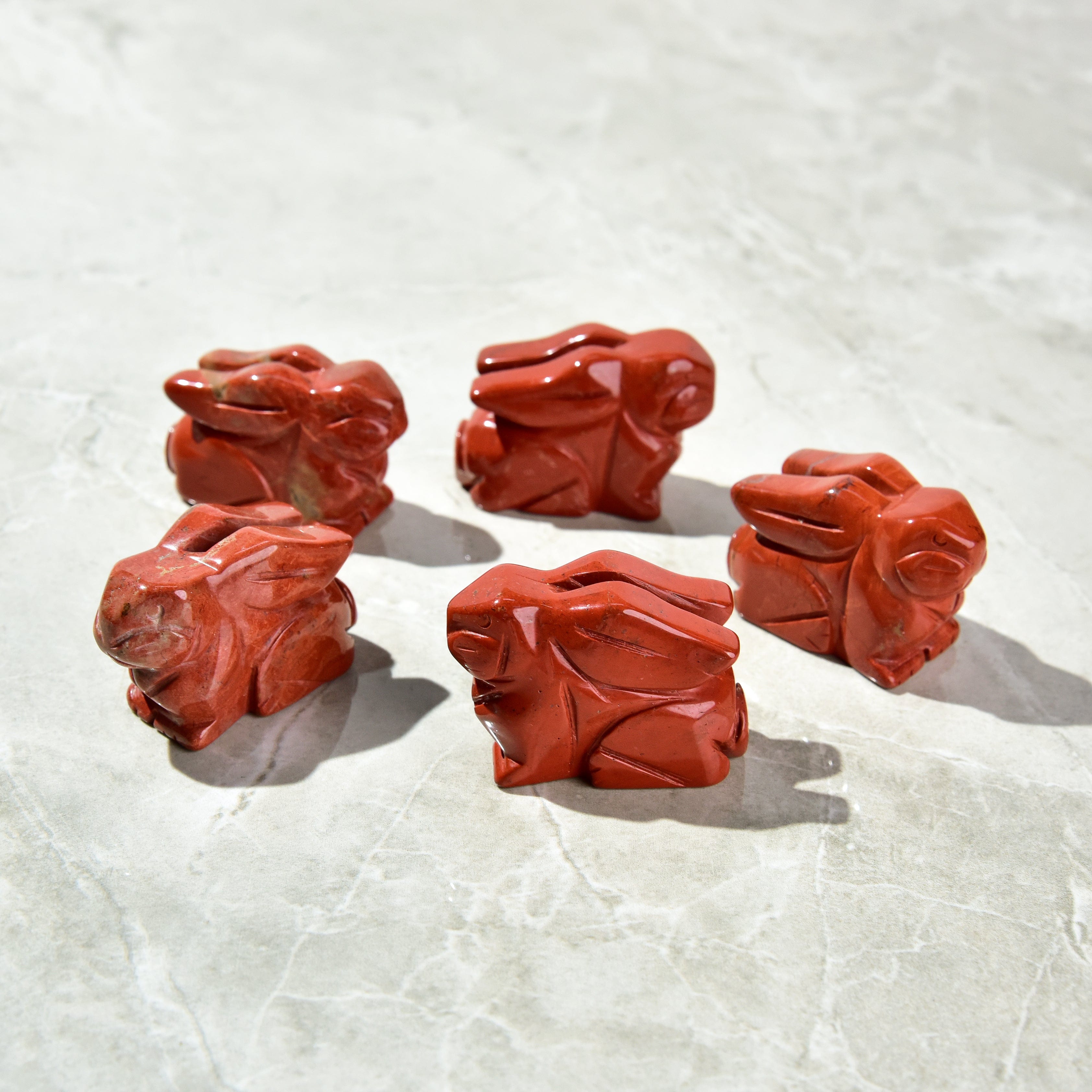 KALIFANO Gemstone Carvings 2" Red Jasper Rabbit Natural Gemstone Carving CV14-R-RJ